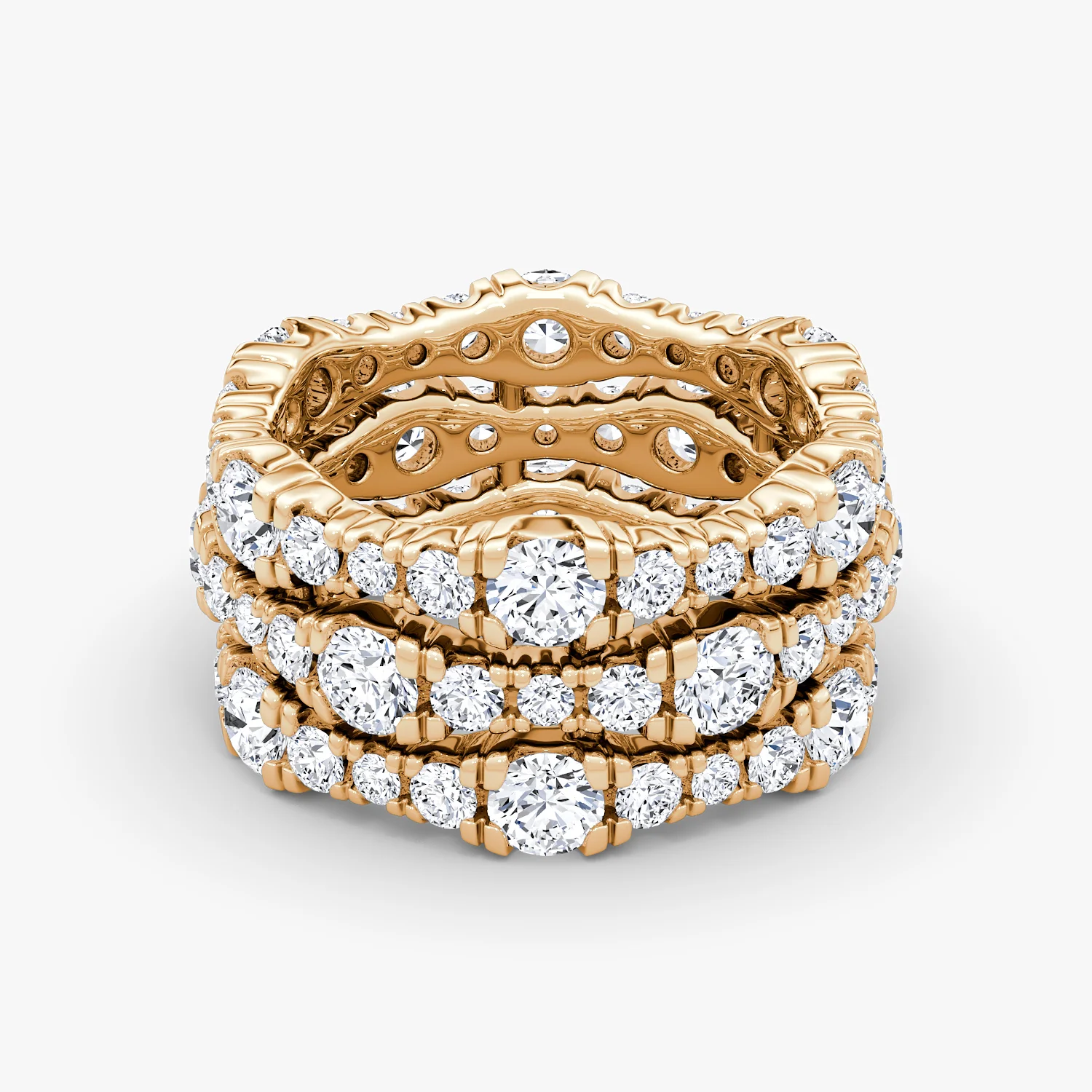 3 Row Pave Ring-14KR-4.65ctw
