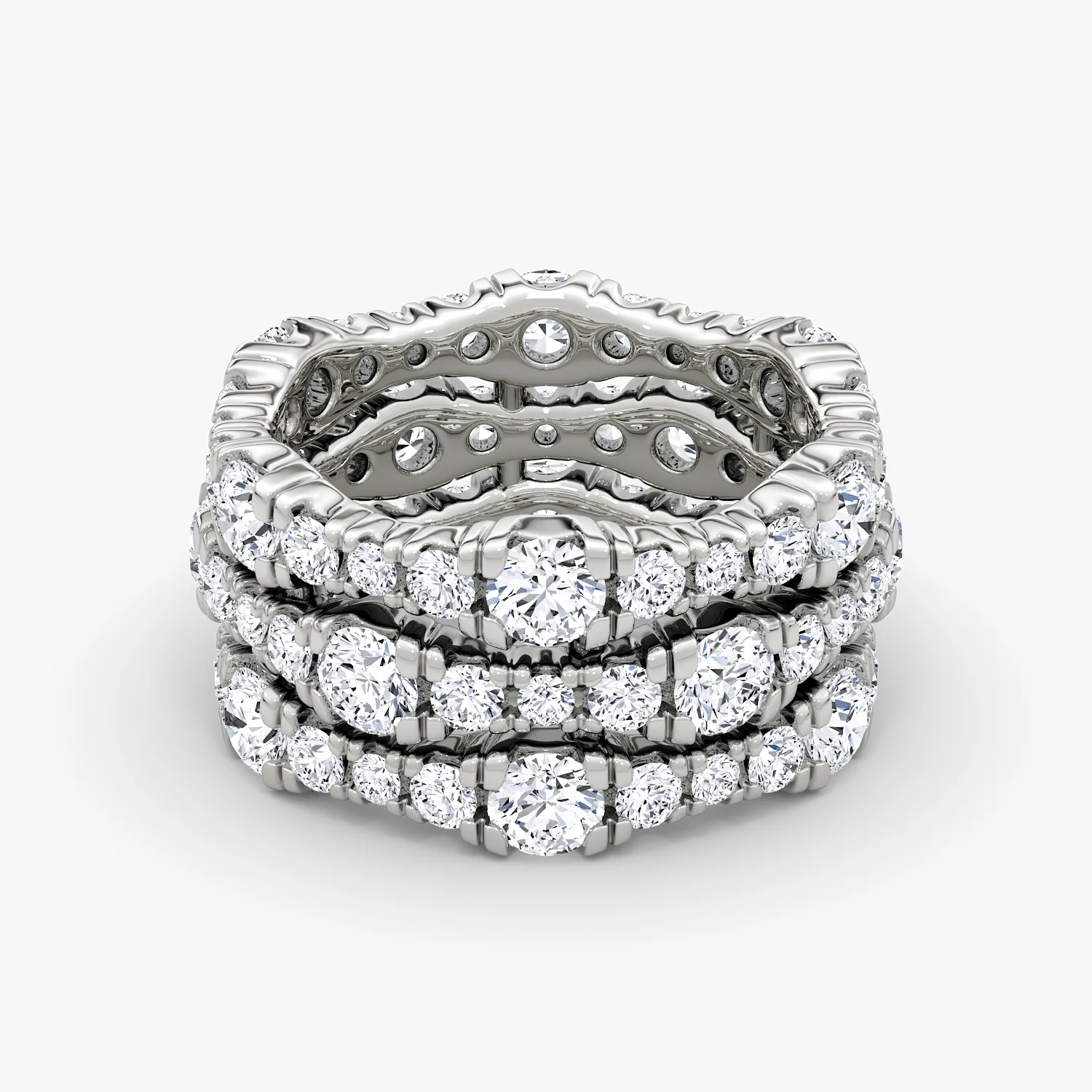 3 Row Pave Ring-14KW-4.65ctw