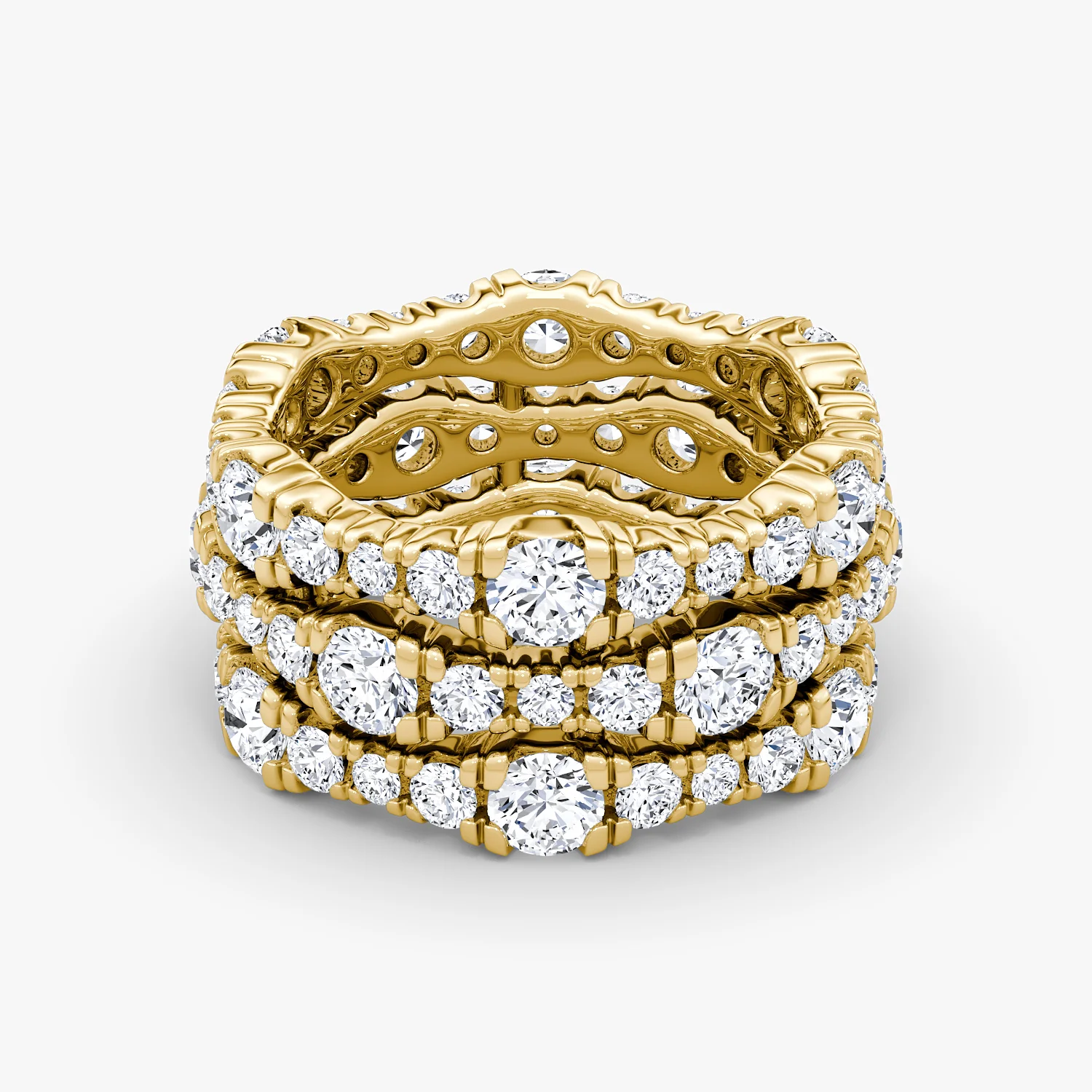 3 Row Pave Ring-14KY-4.65ctw