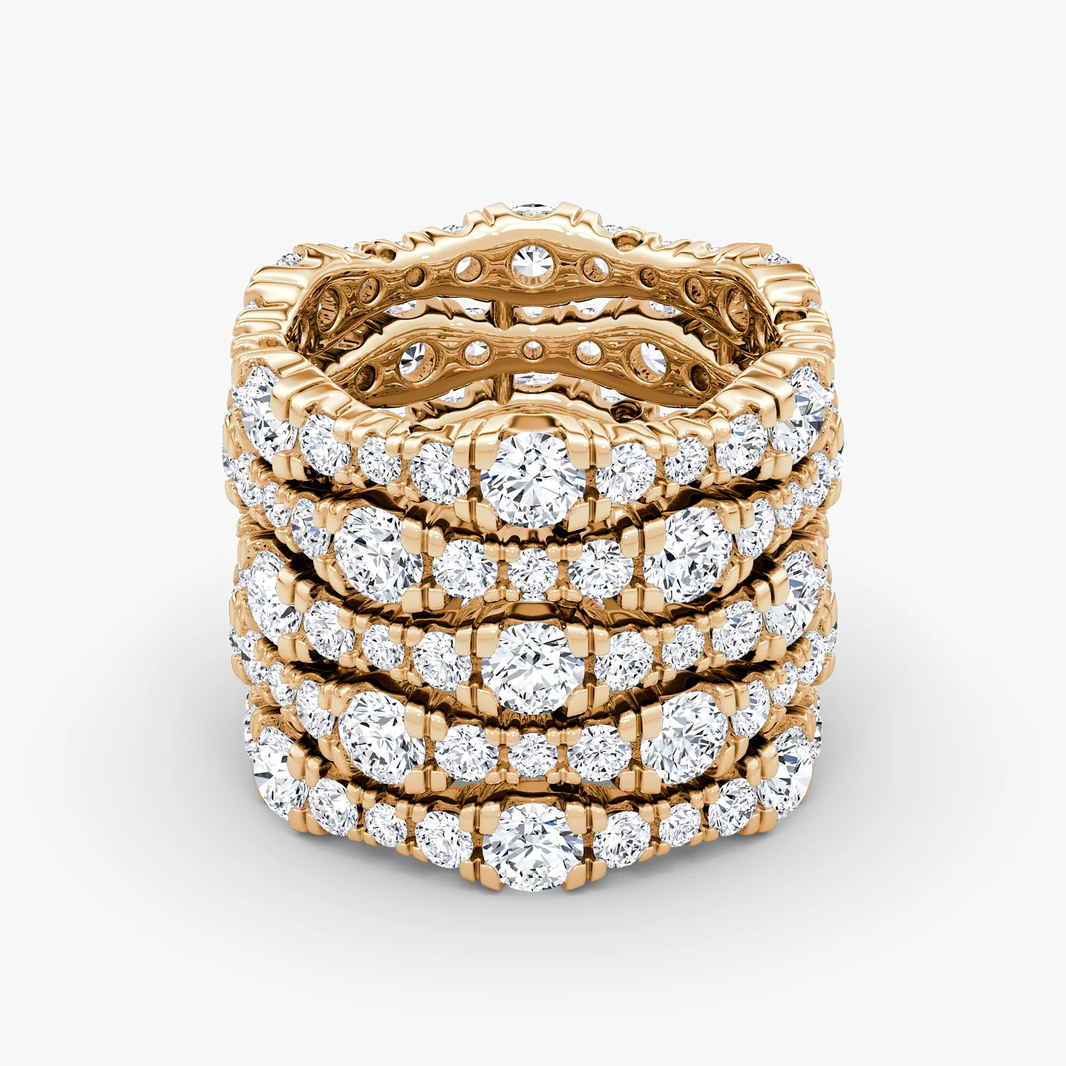 5 Row Pave Ring-14KR-7.80ctw