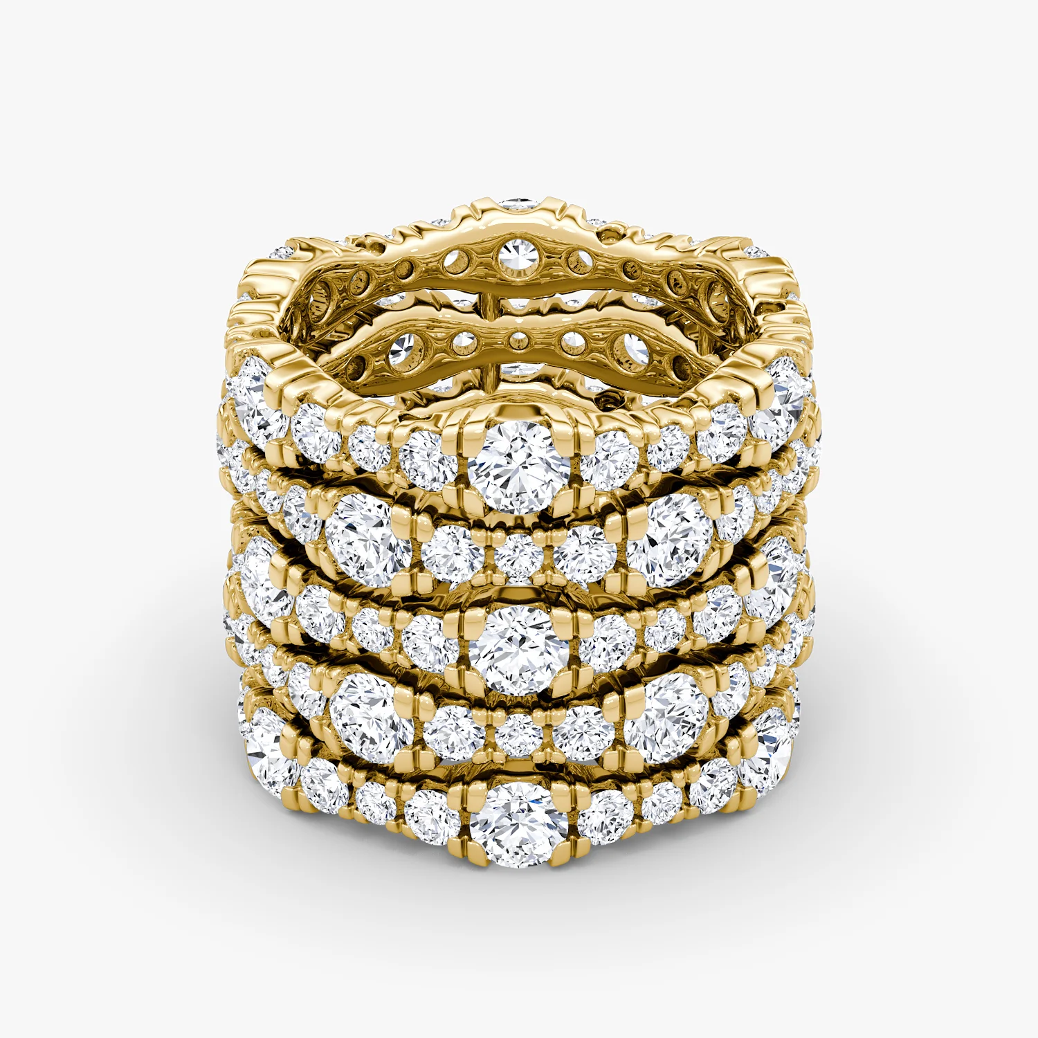 5 Row Pave Ring-14KY-7.80ctw