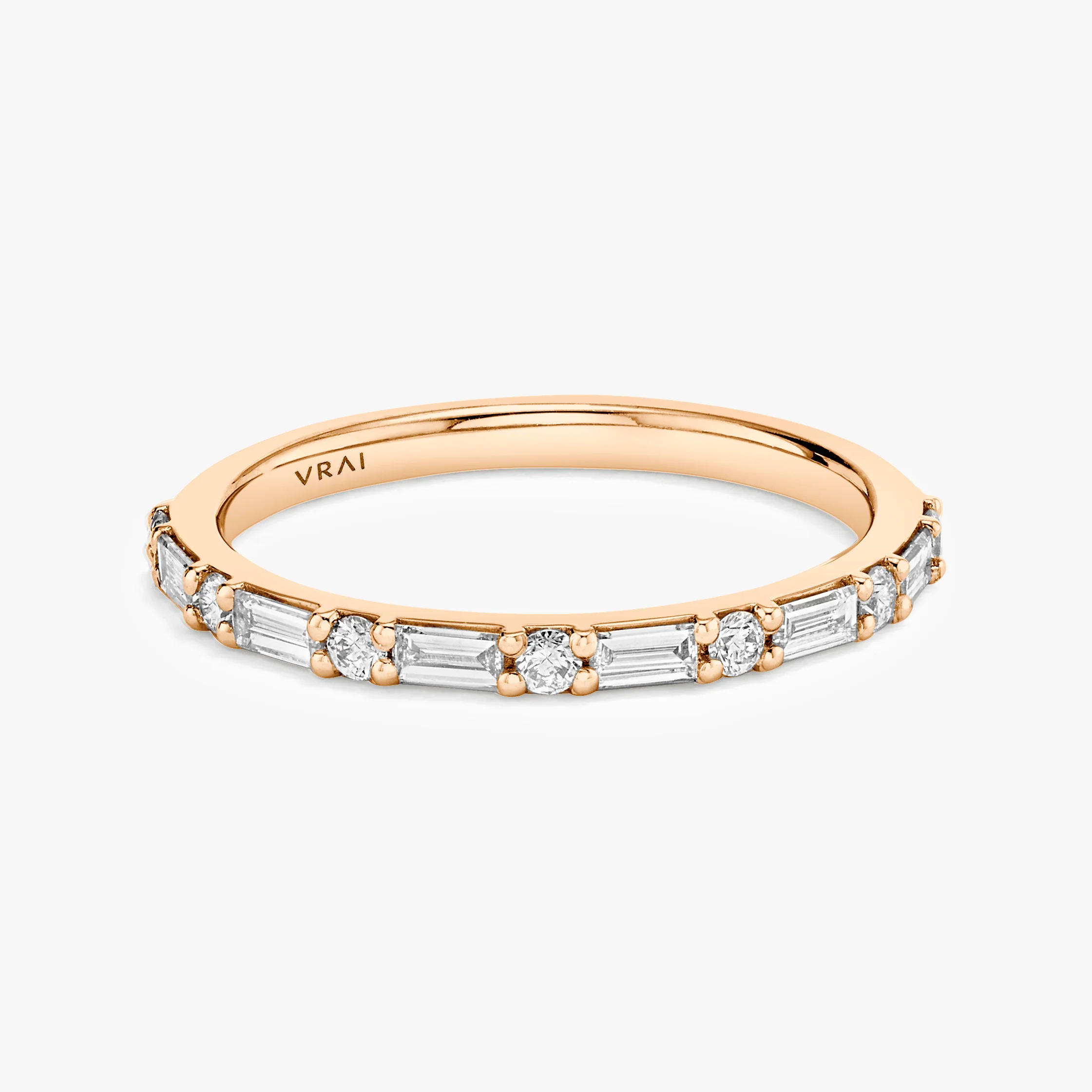 Alternating Shapes Band Half Rose Gold