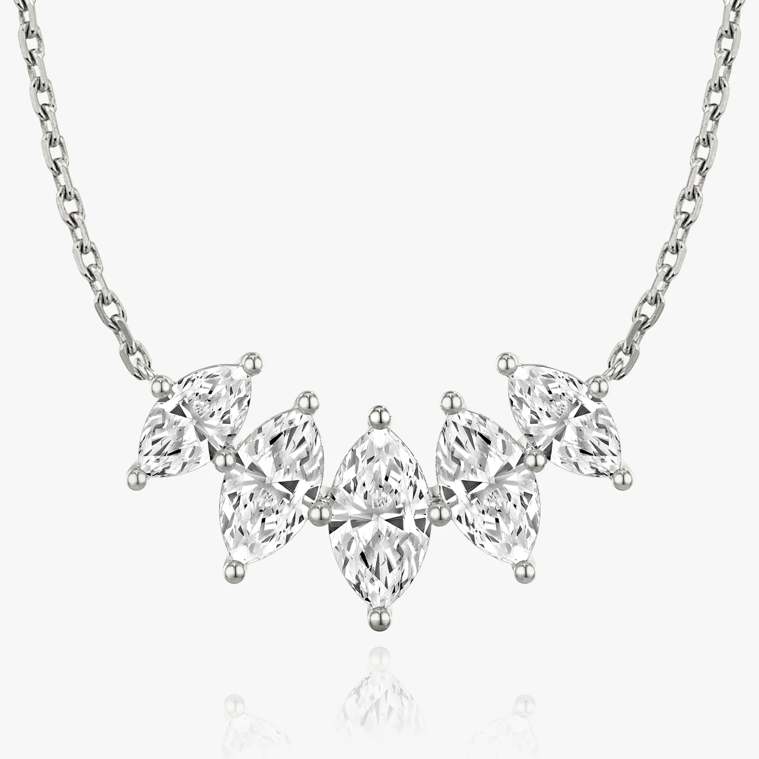Arc Necklace Marquise Five Stone Large - Image 2