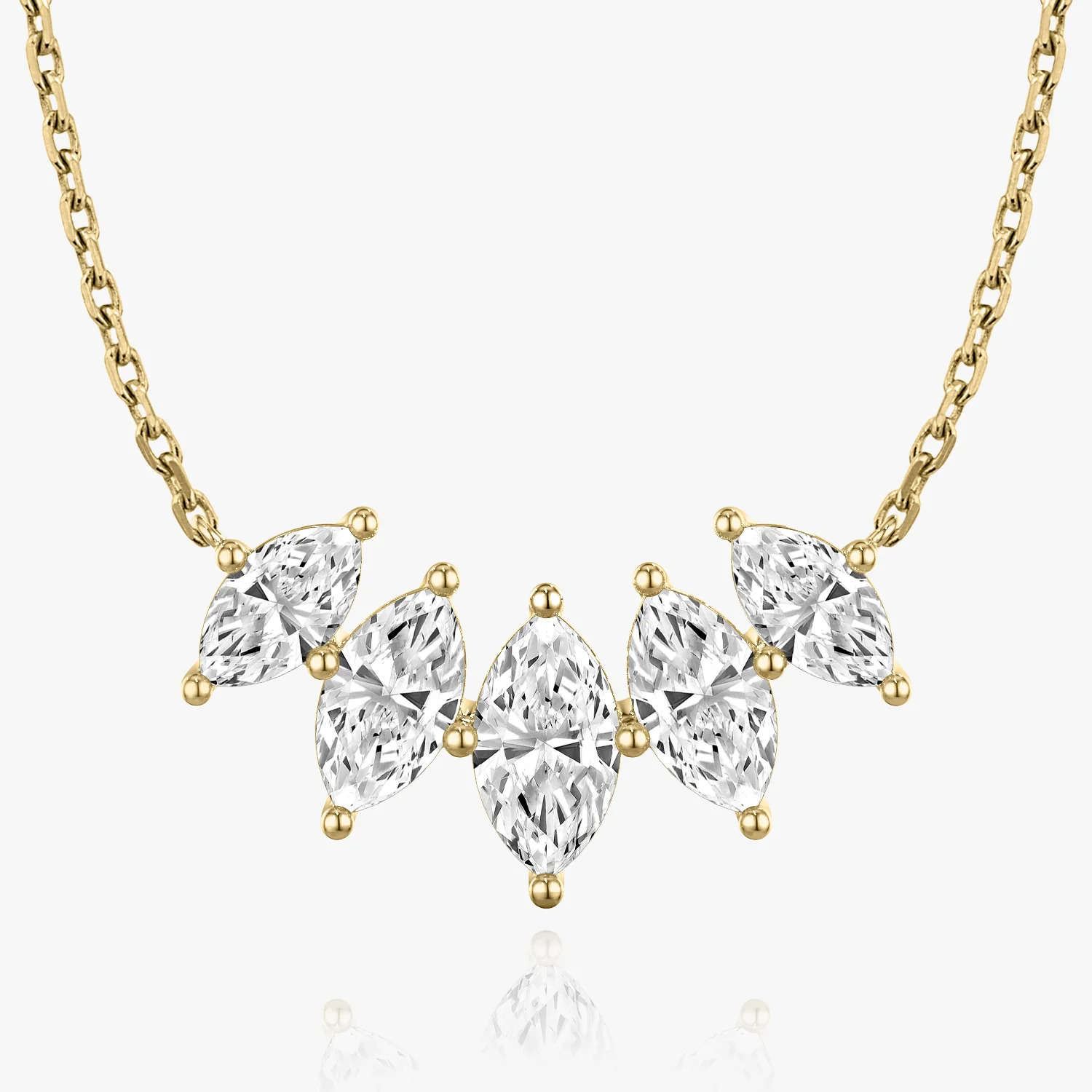 Arc Necklace Marquise Five Stone Large - Image 3
