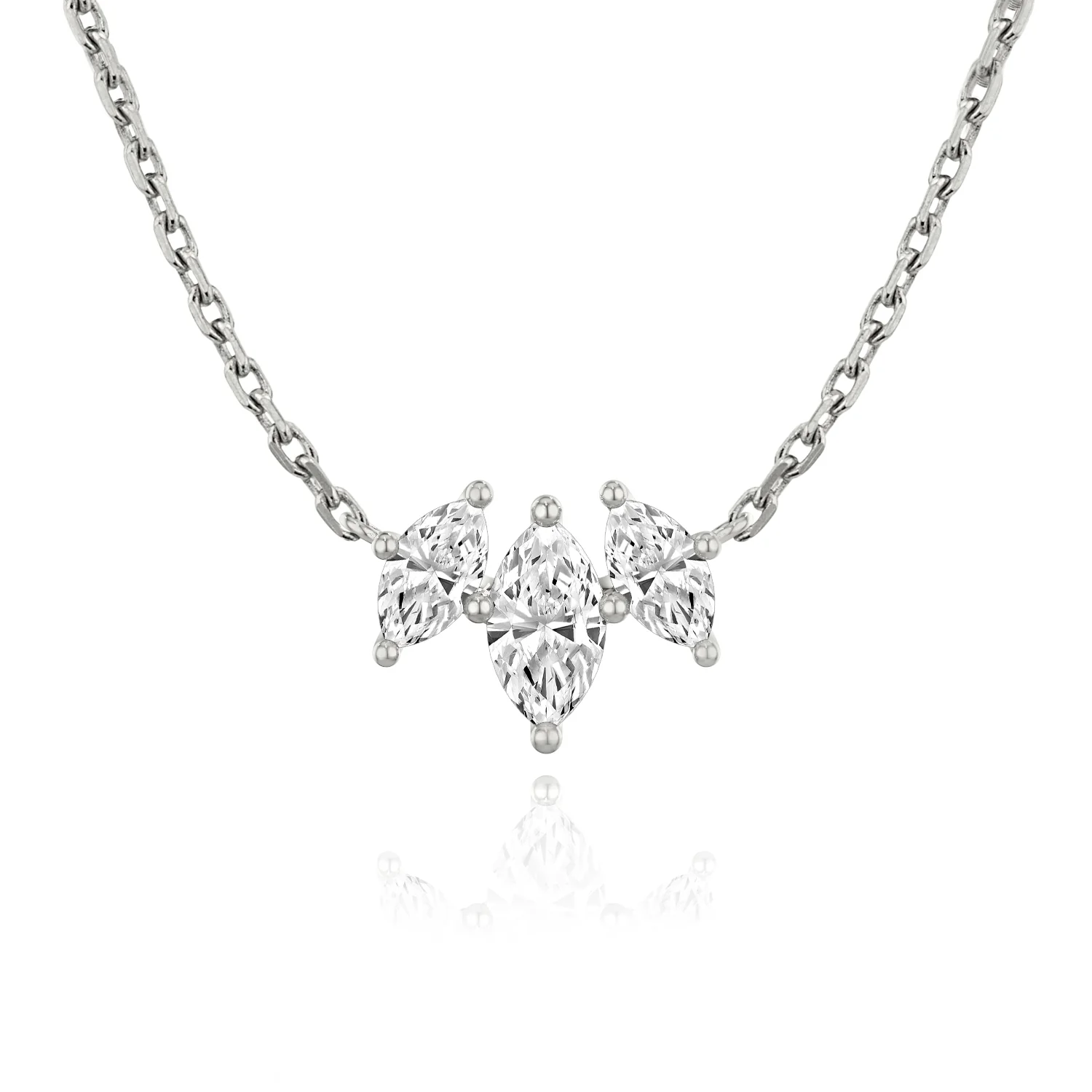 Arc Necklace Marquise Three Stone Original - Image 2