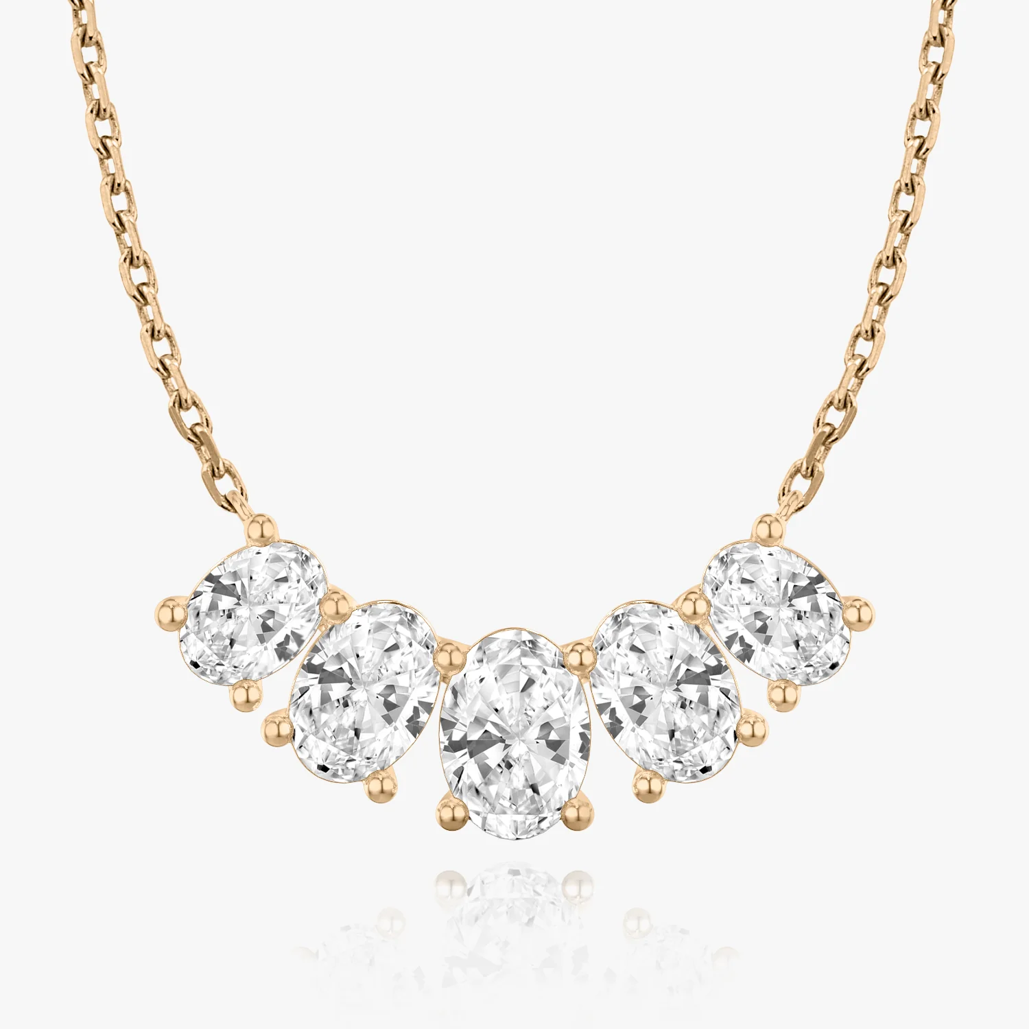 Arc Necklace Oval Five Stone Large