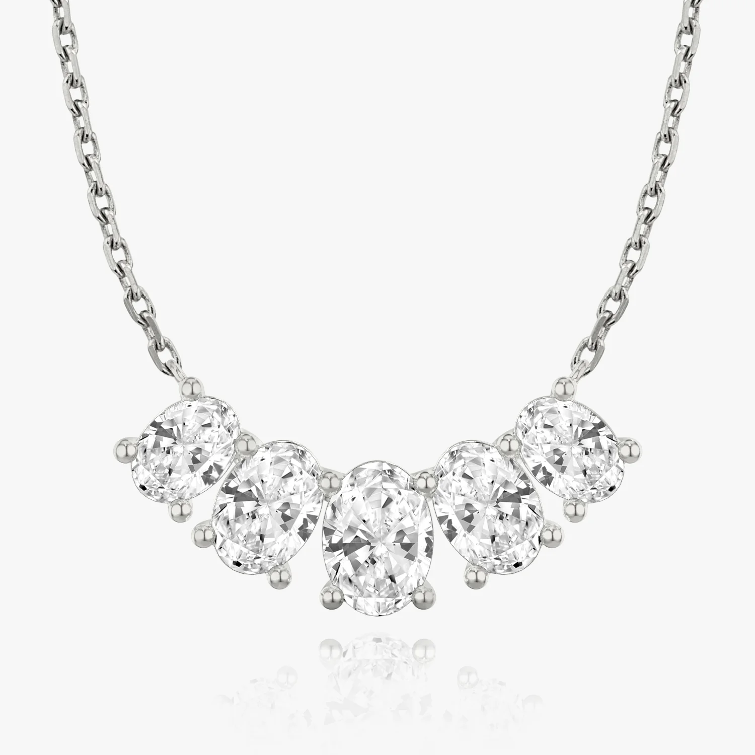 Arc Necklace Oval Five Stone Large - Image 2