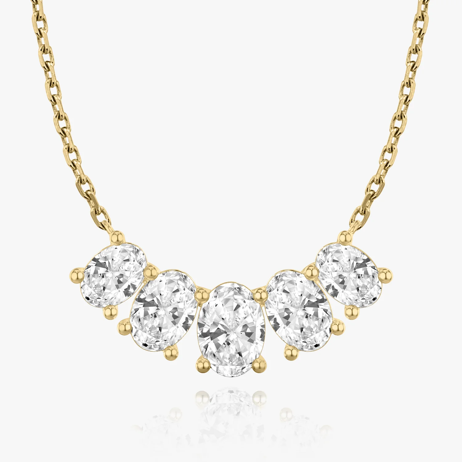 Arc Necklace Oval Five Stone Large - Image 3