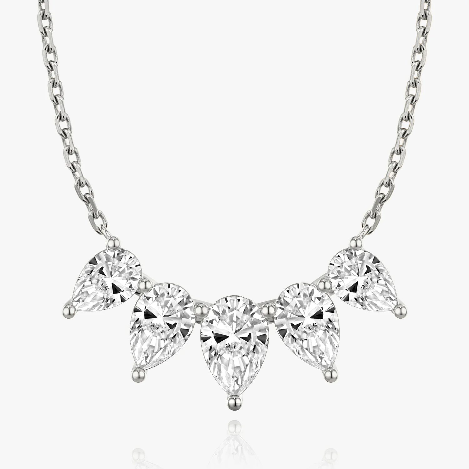 Arc Necklace Pear Five Stone Large - Image 2