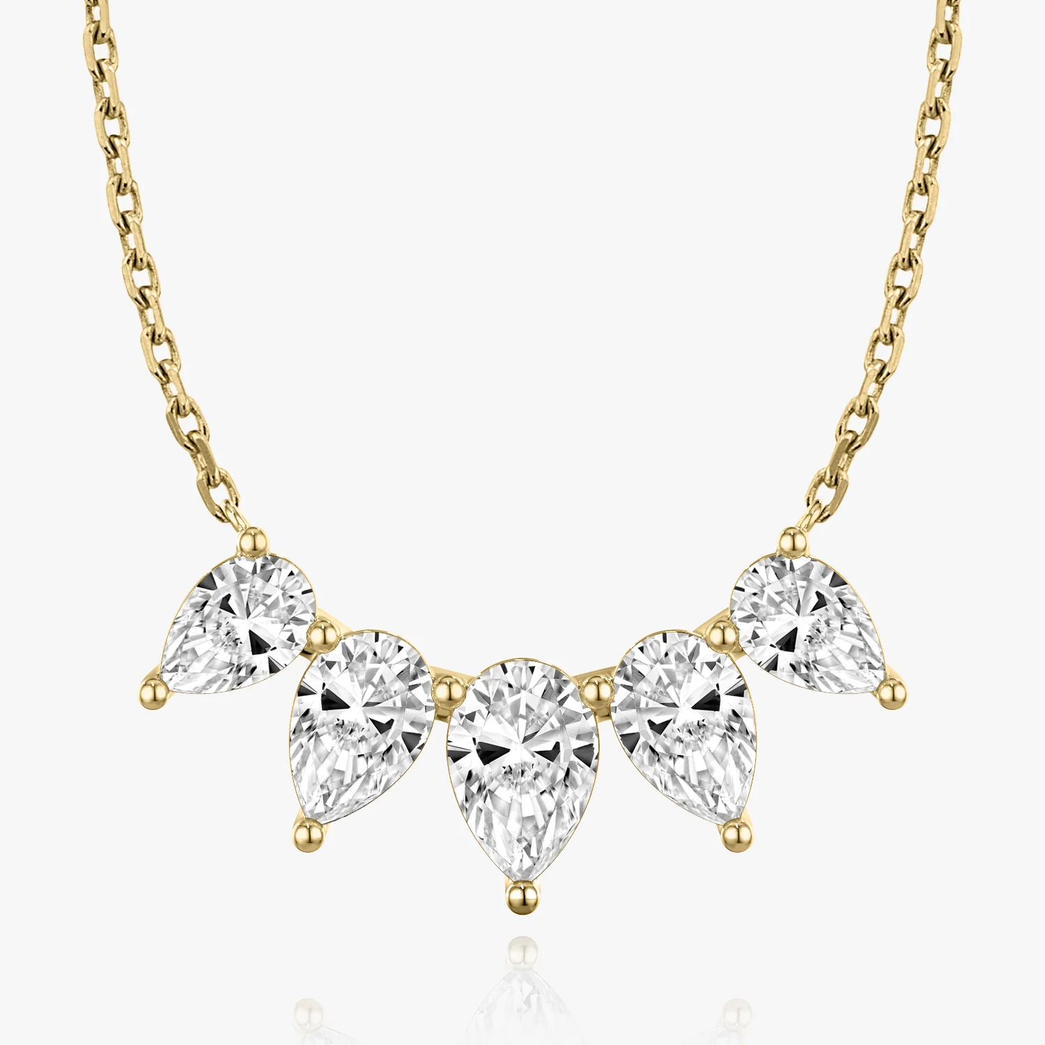 Arc Necklace Pear Five Stone Large - Image 3