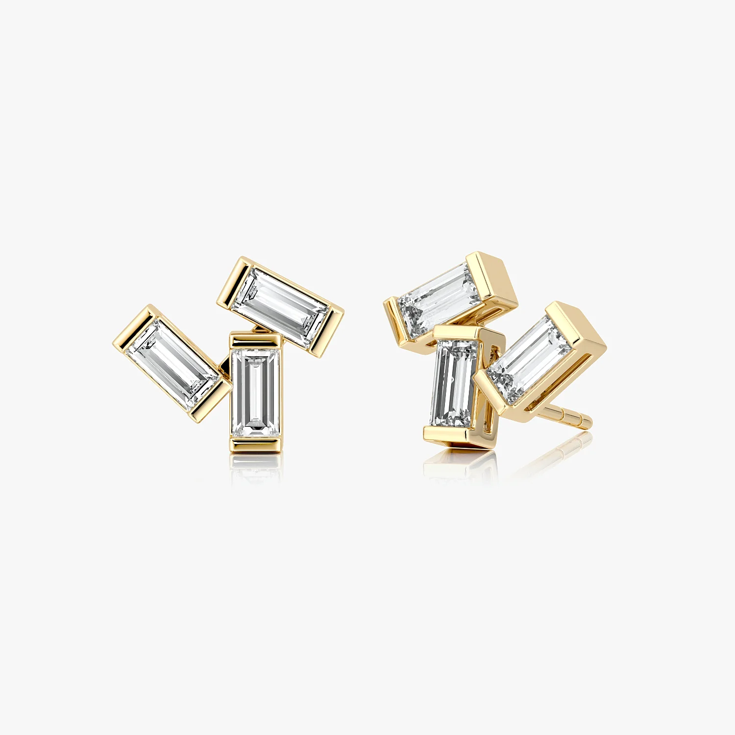 Baguette Cluster Stud 0.10ct - Image 2