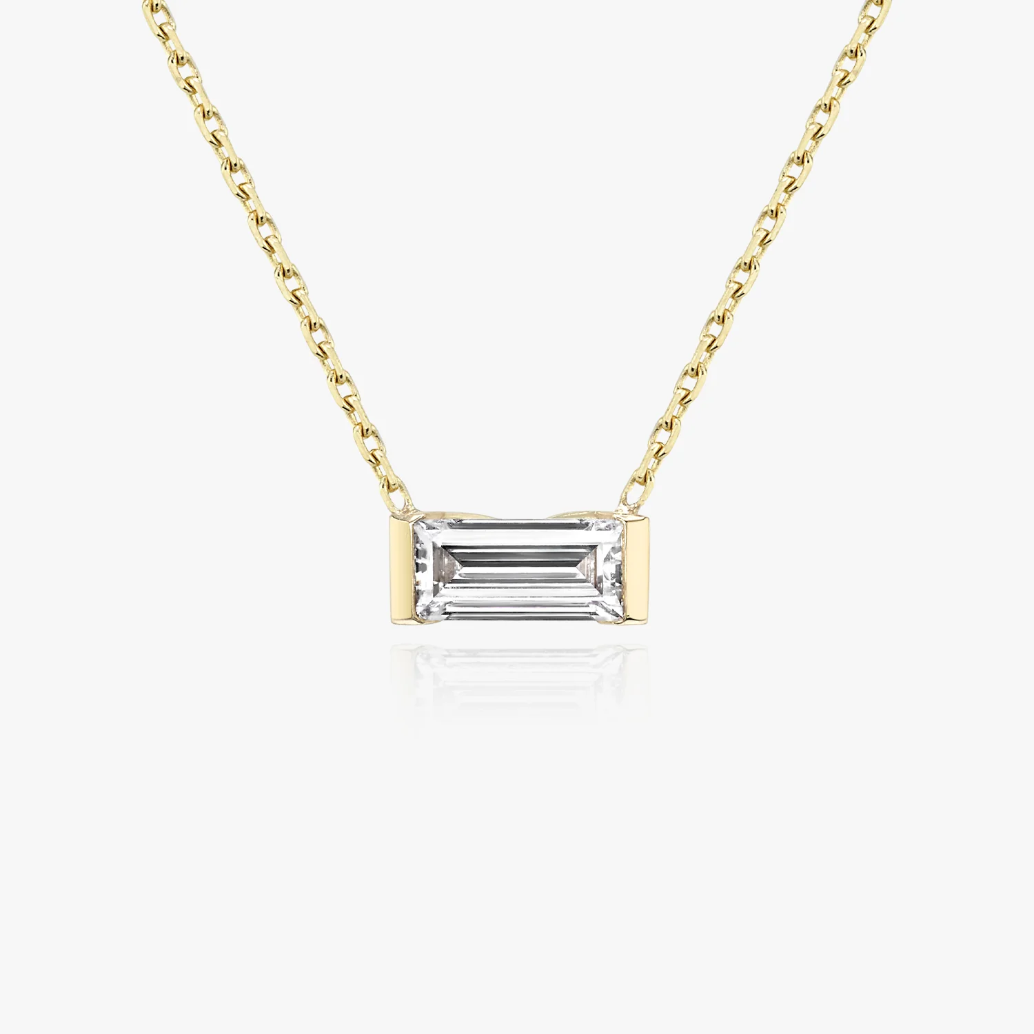 Baguette Semi-Bezel Necklace - Image 2