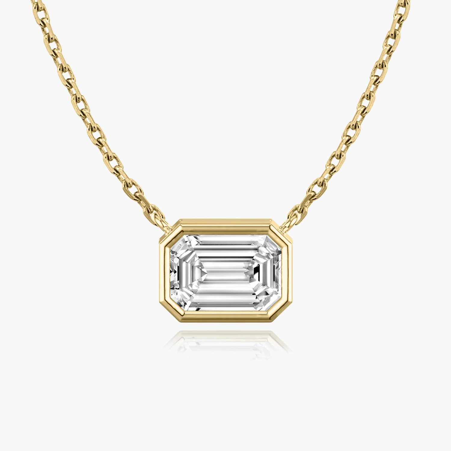 Bezel Solitaire Necklace Emerald - Image 3