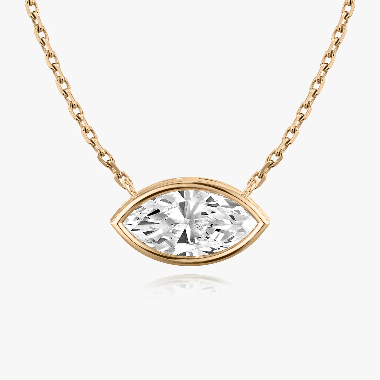 Bezel Solitaire Necklace Marquise