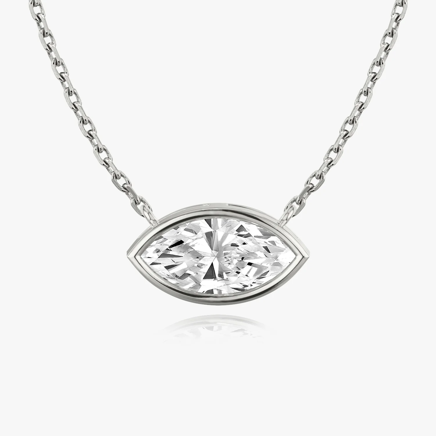Bezel Solitaire Necklace Marquise - Image 2