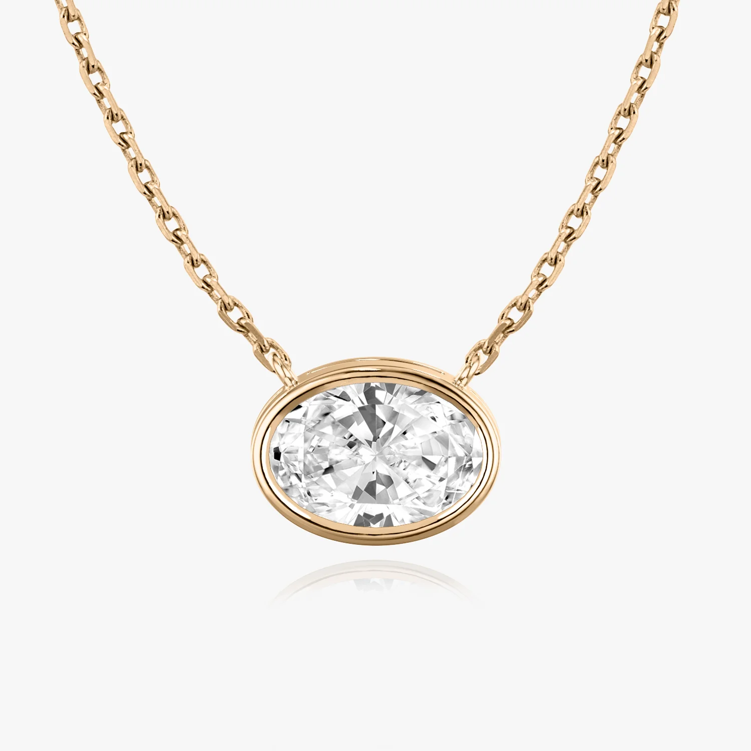 Bezel Solitaire Necklace Oval
