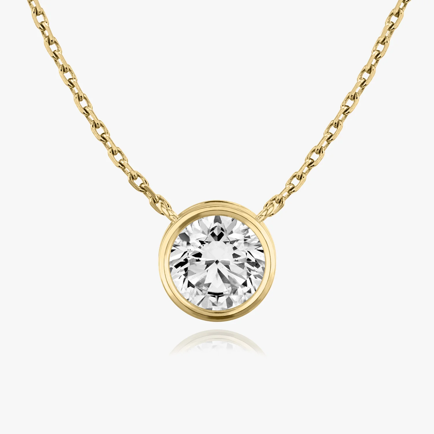 Bezel Solitaire Necklace Round - Image 3