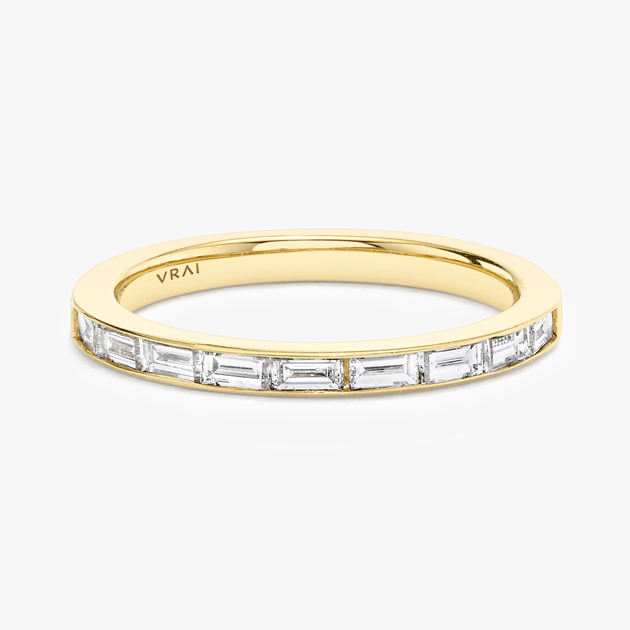 Devotion Band Baguette Half Yellow Gold