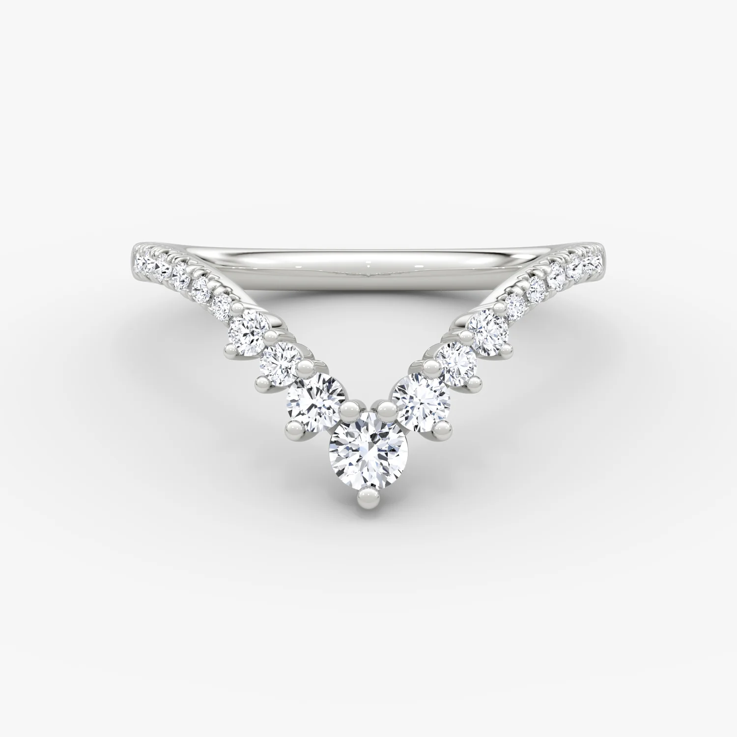 Dew Drop Crown Band Pave Platinum
