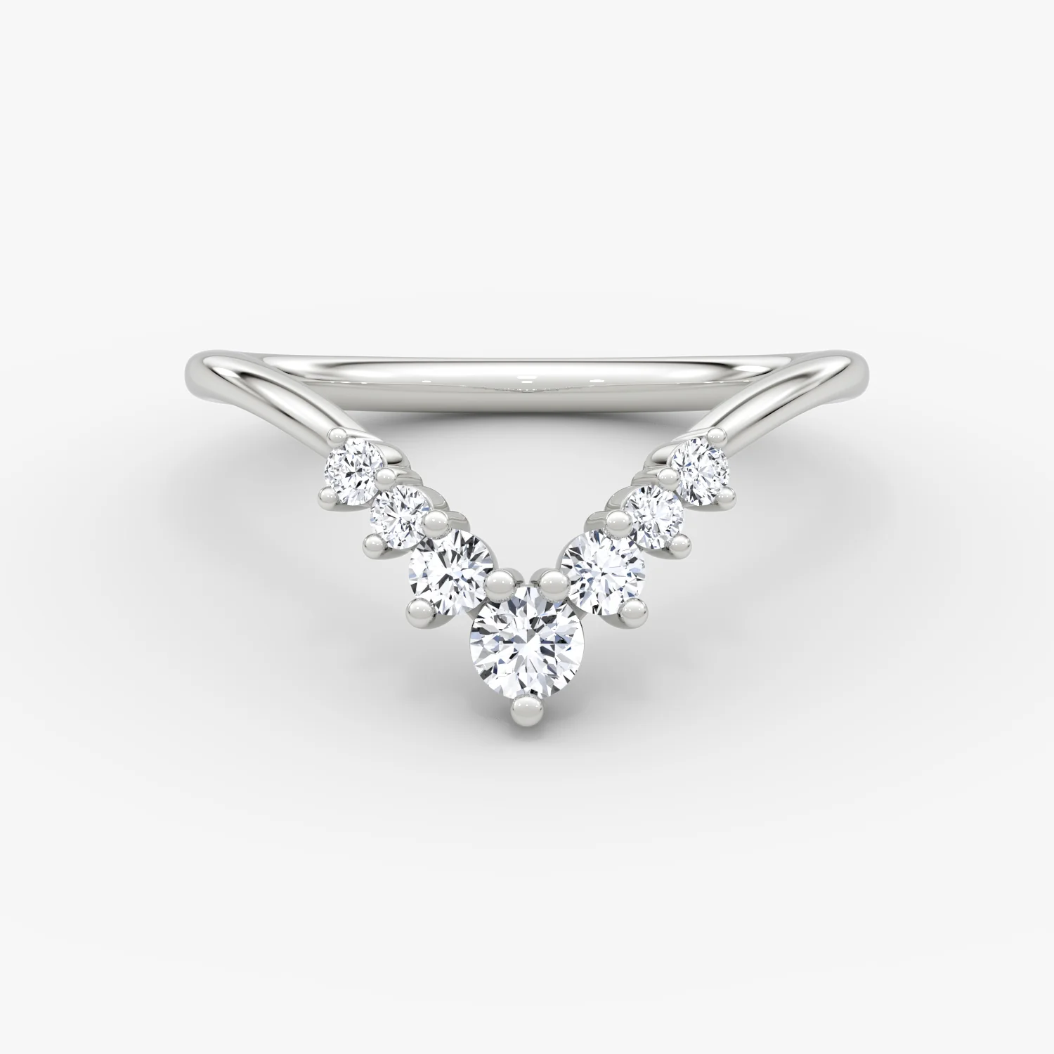Dew Drop Crown Band Plain Platinum