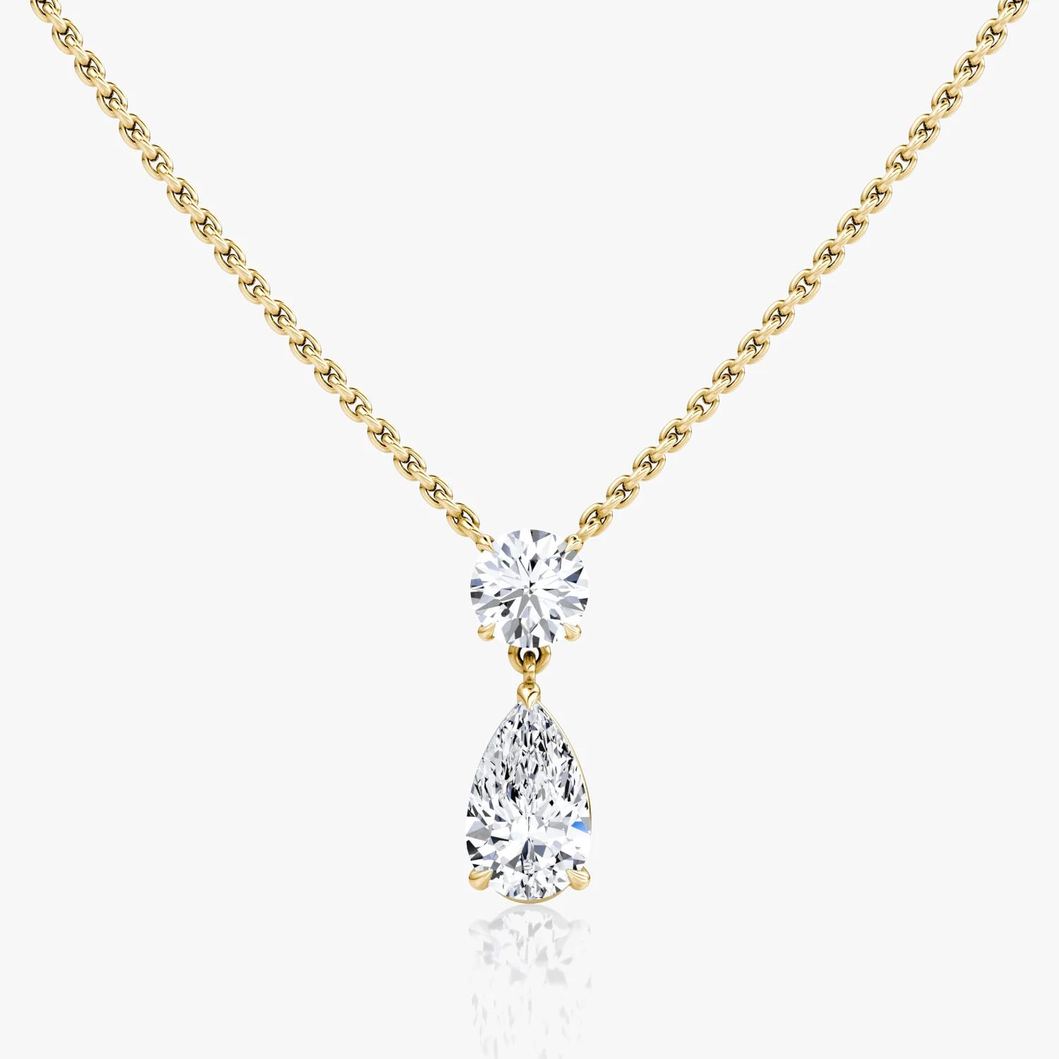 Duo Drop Necklace Round and Pear - Image 3