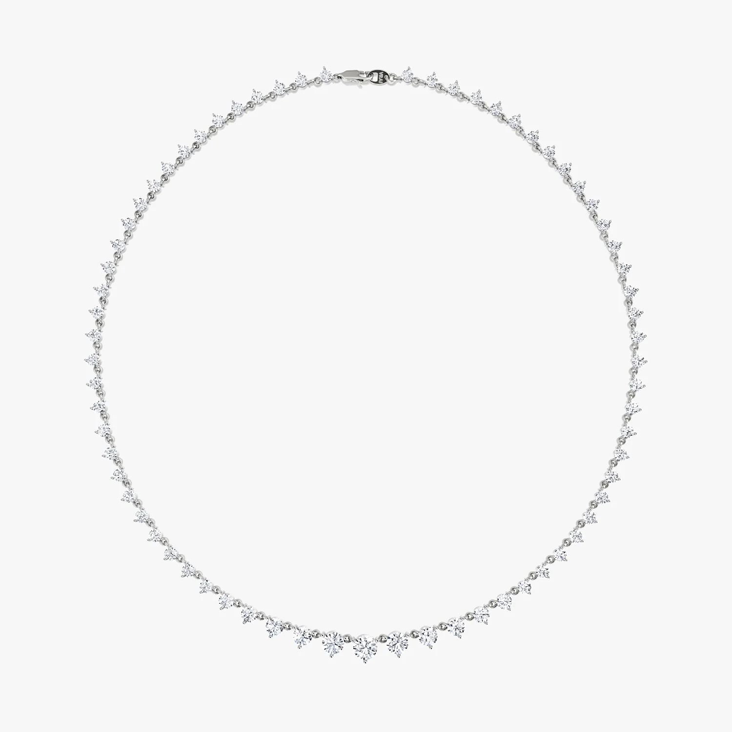 Full Linked Tennis Necklace Round