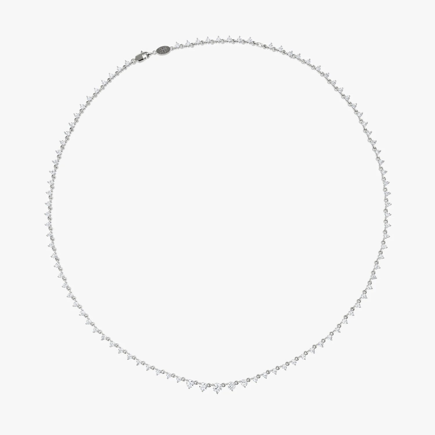 Full Linked Tennis Necklace Round-4.25ctw