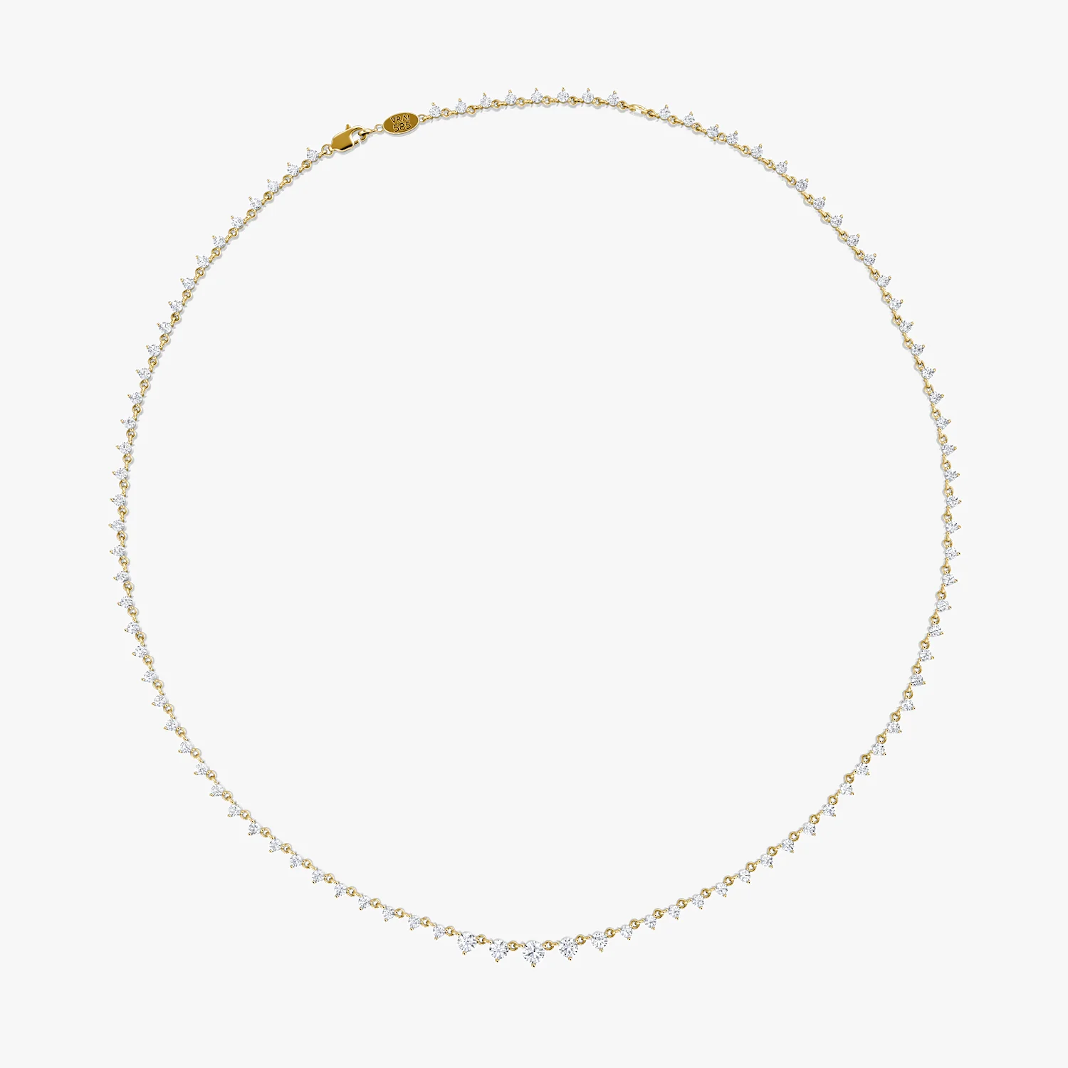 Full Linked Tennis Necklace Round-4.25ctw - Image 2