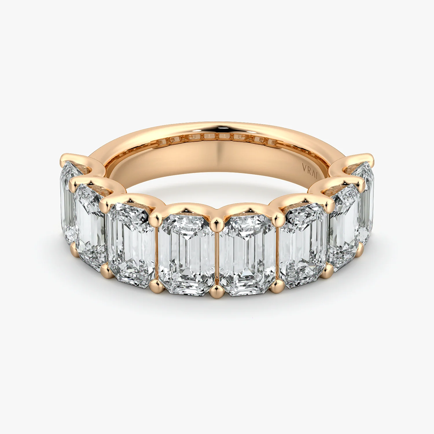 Half Eternity Band Emerald 4.0ctw Rose Gold