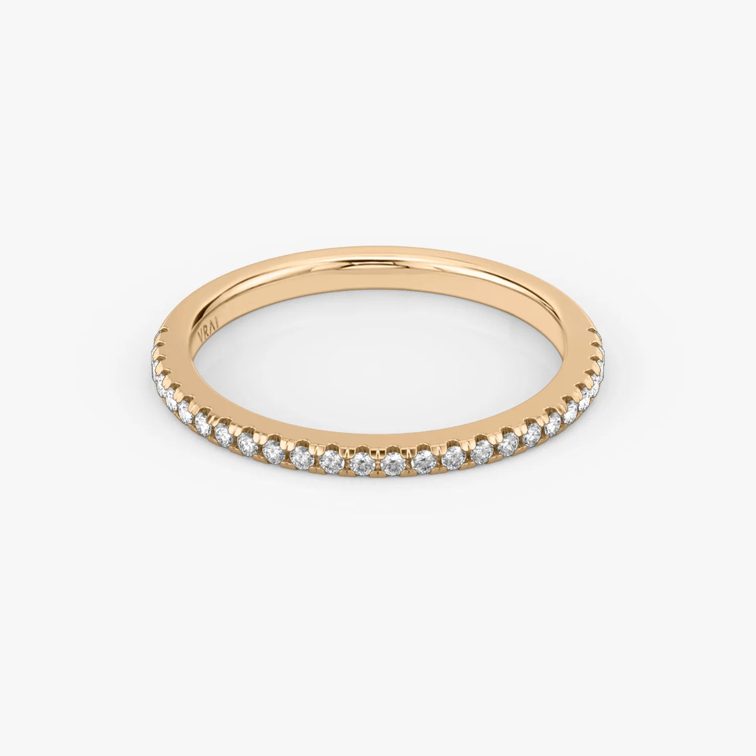 Half Pave Band .008 Rose Gold