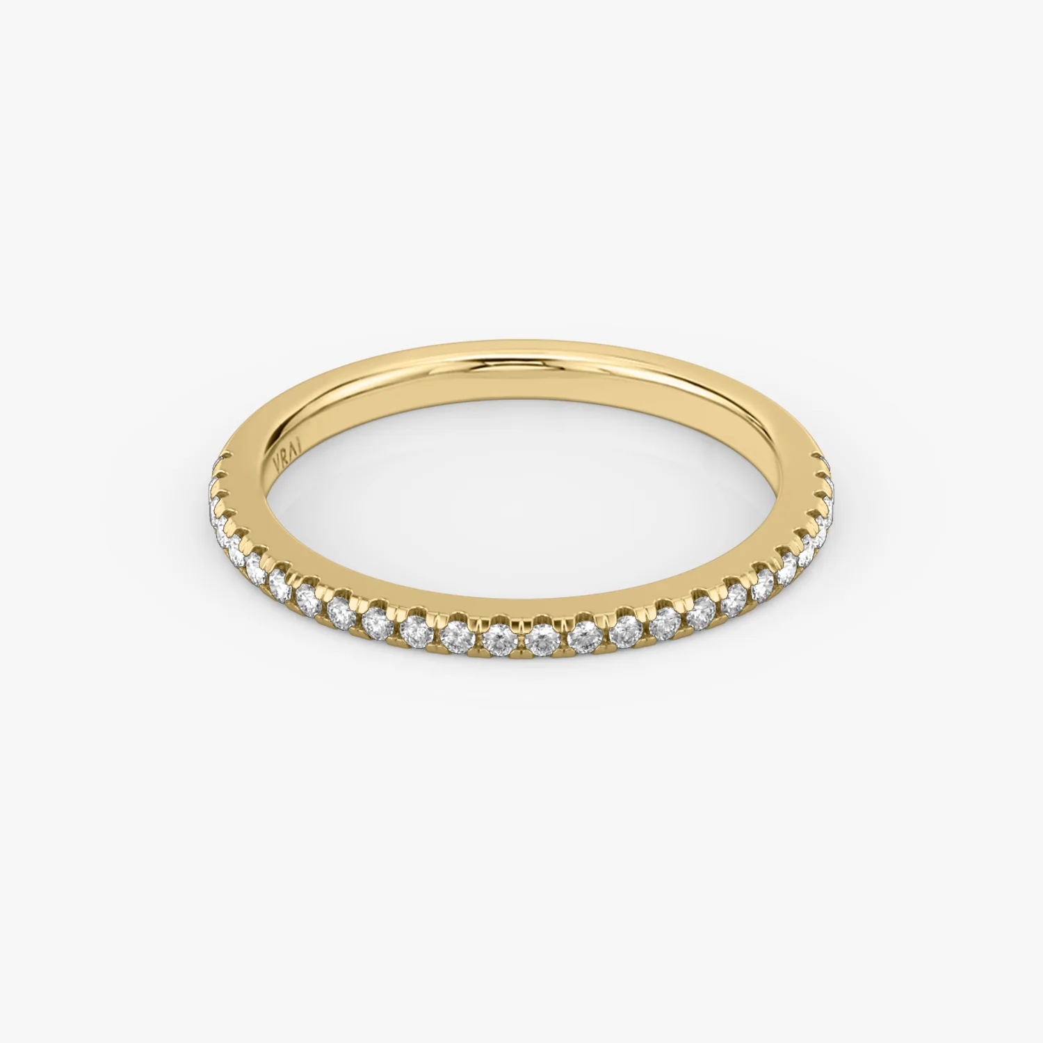 Half Pave Band .008 Yellow Gold