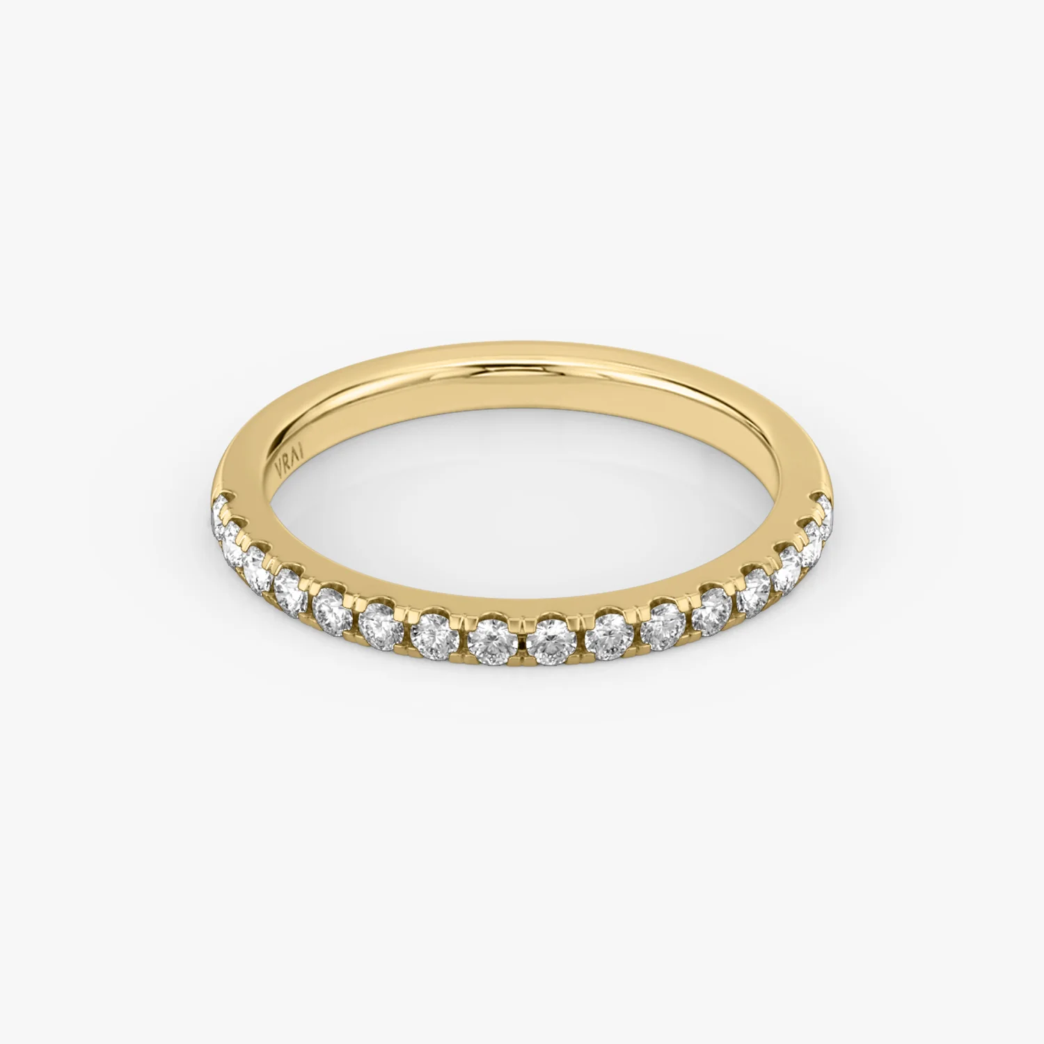 Half Pave Band .02 Yellow Gold