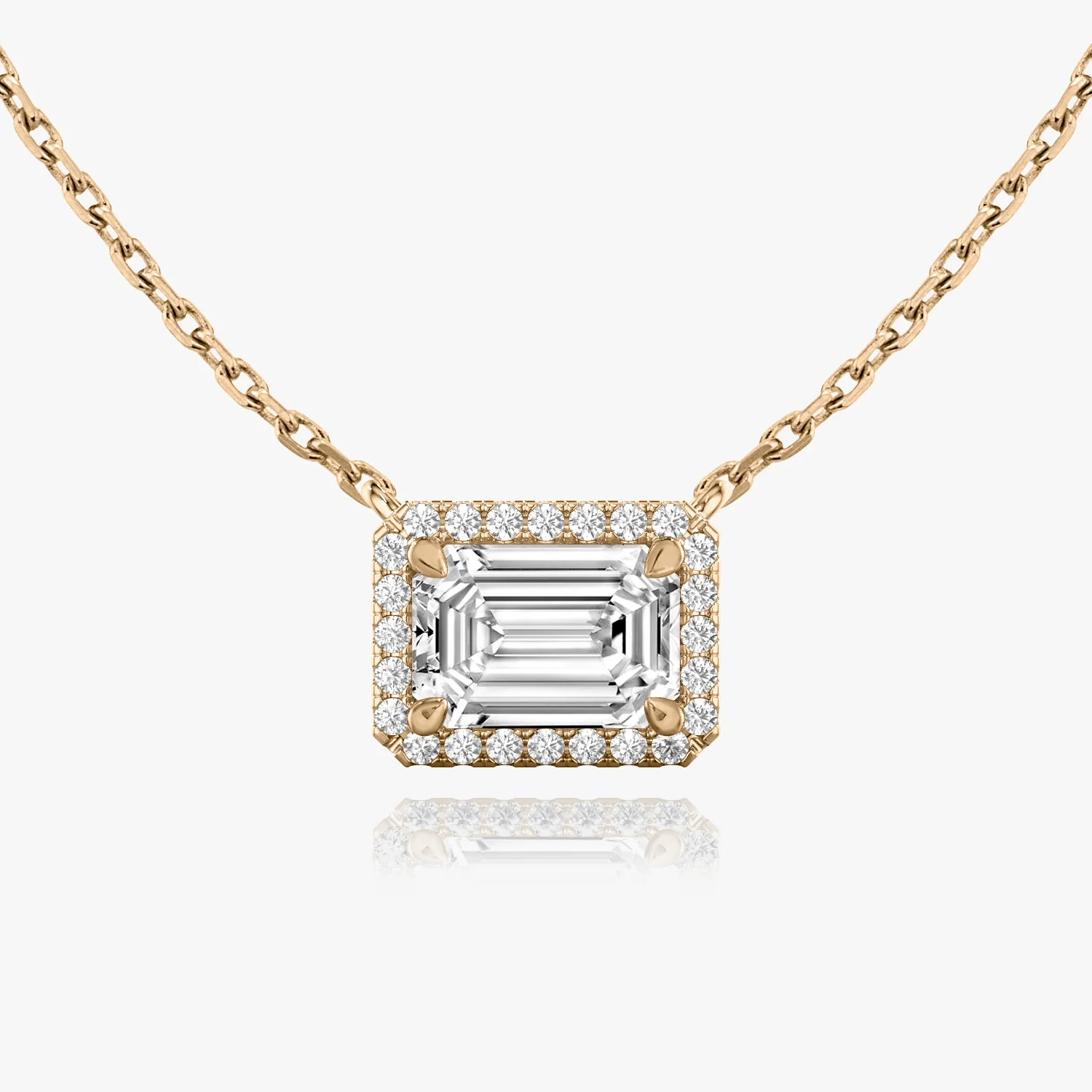 Halo Emerald Diamond Necklace - Image 2