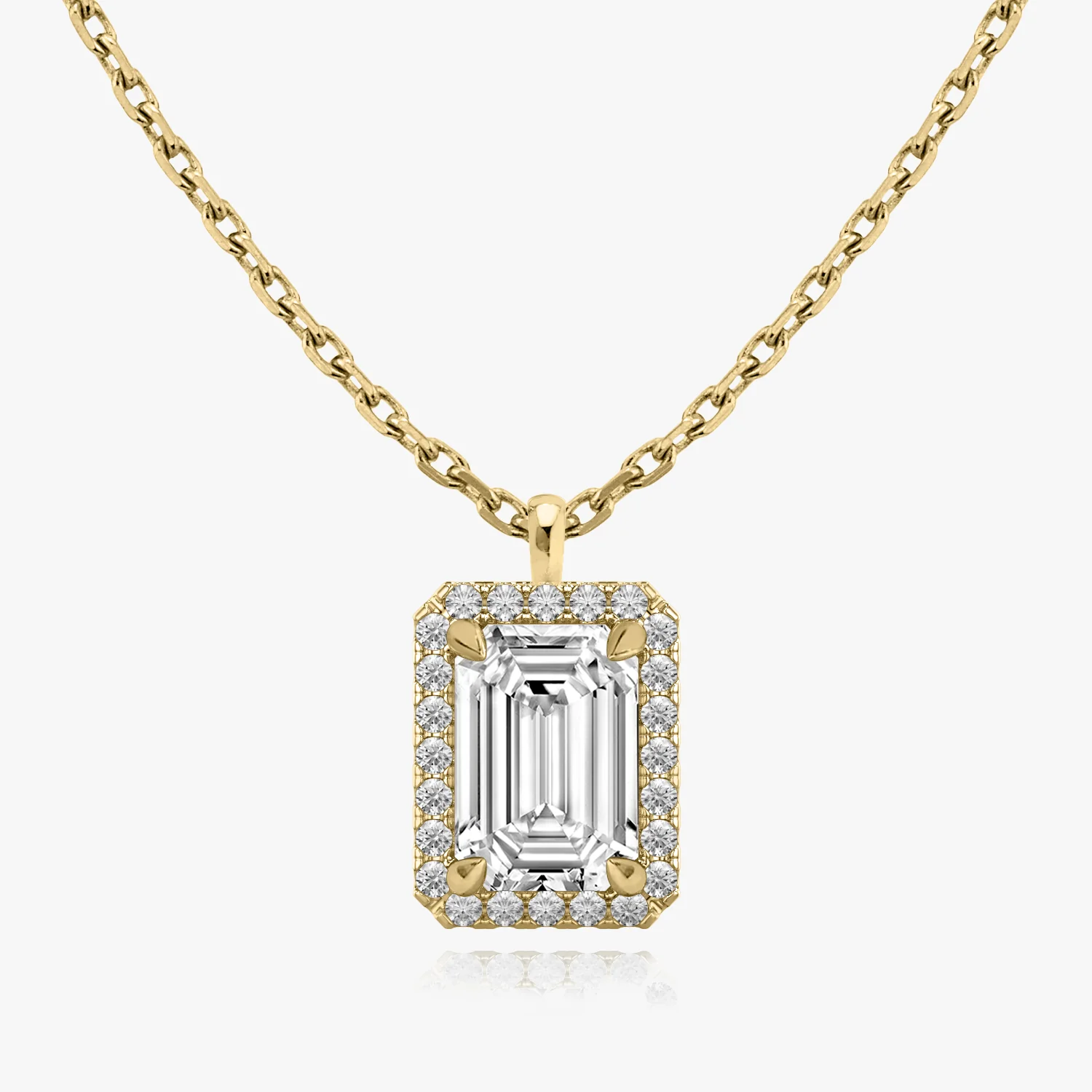 Halo Emerald Diamond Pendant - Image 3