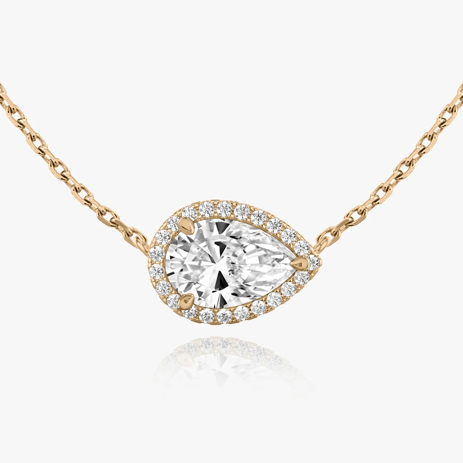 Halo Pear Diamond Necklace - Image 3