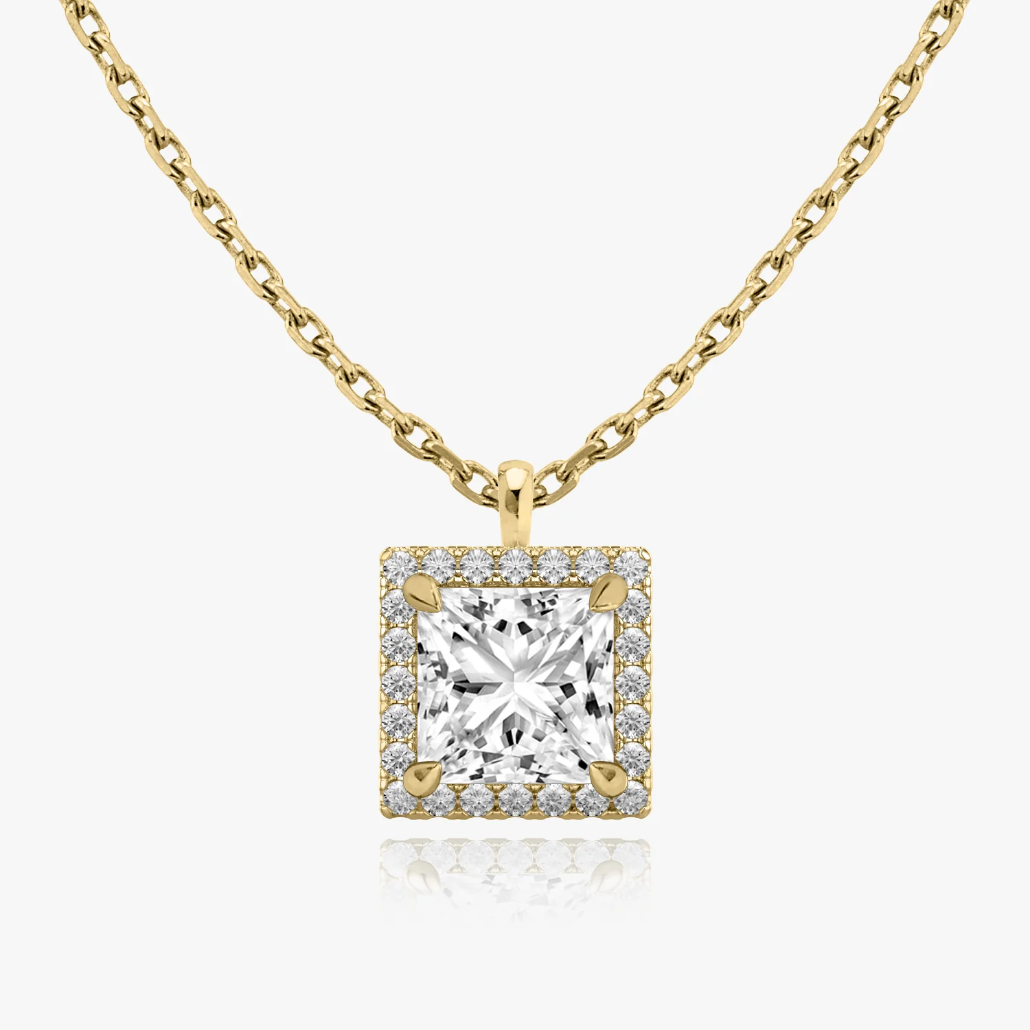 Halo Princess Diamond Pendant - Image 3