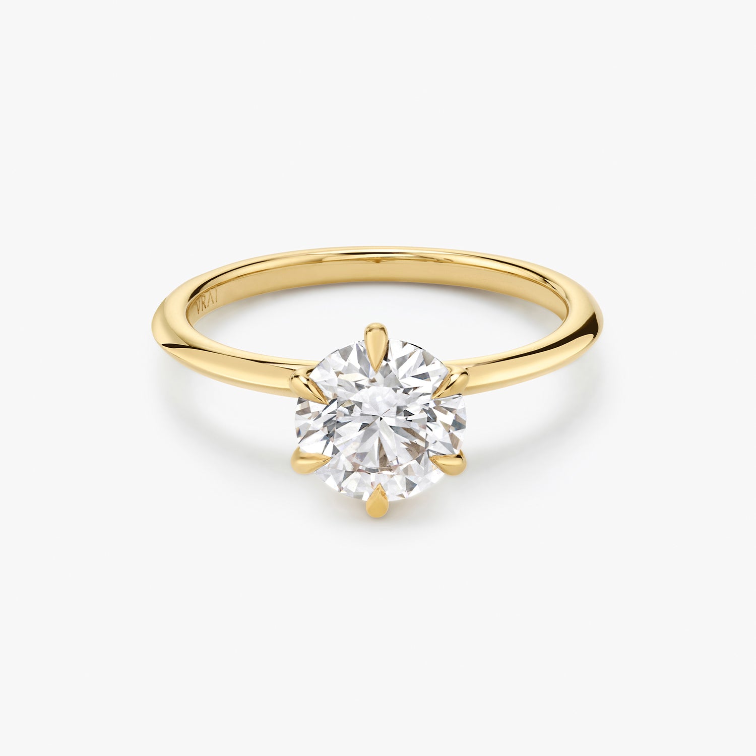 Knife Edge Round Brilliant 1.50ct Plain Yellow Gold