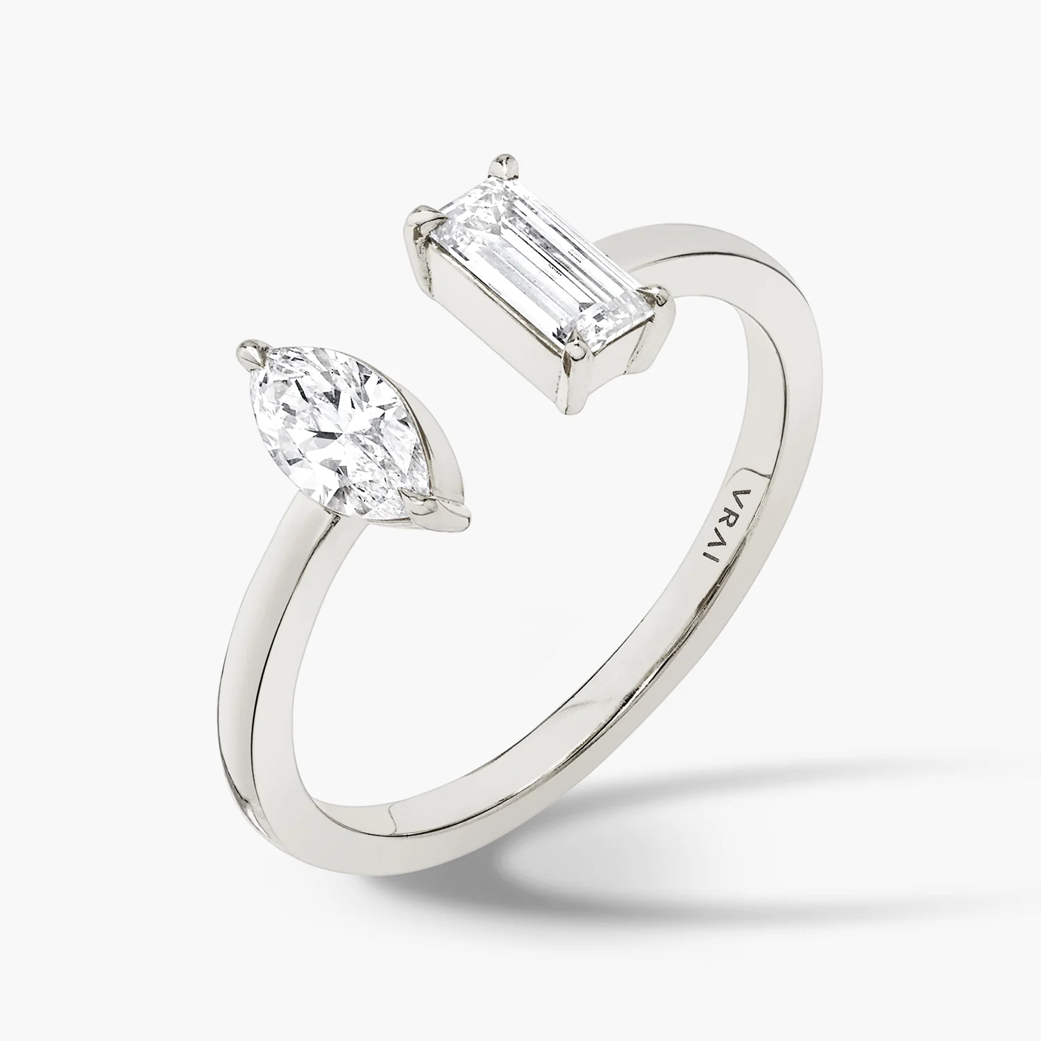 Mixed Cuff Ring - Baguette and Marquise - Image 2