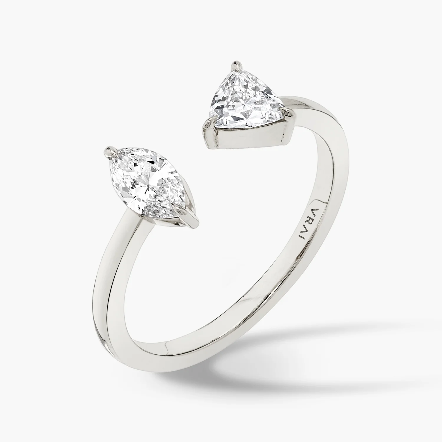 Mixed Cuff Ring - Marquise and Trillion - Image 2