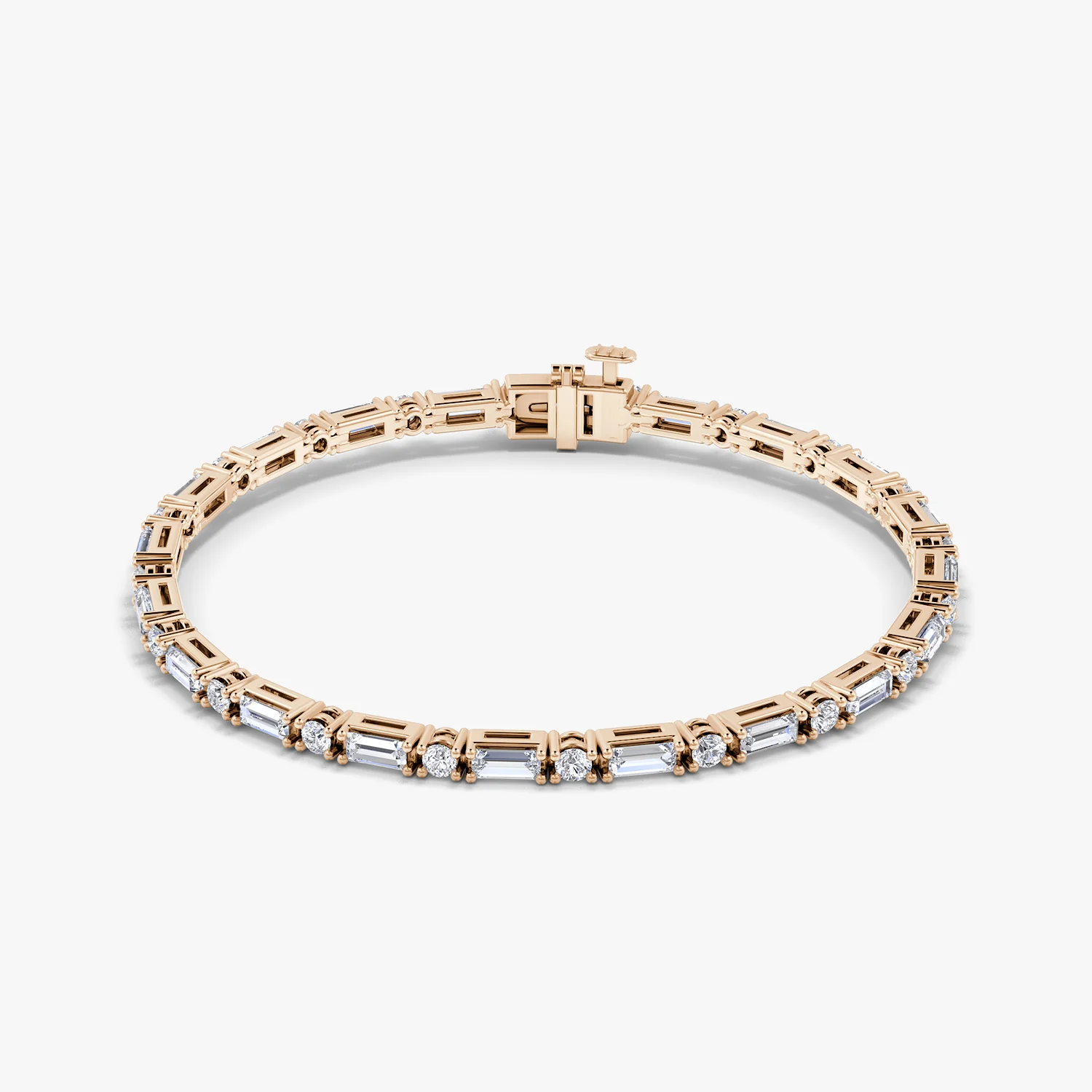 Mixed Diamond Bracelet Baguette and Round Original