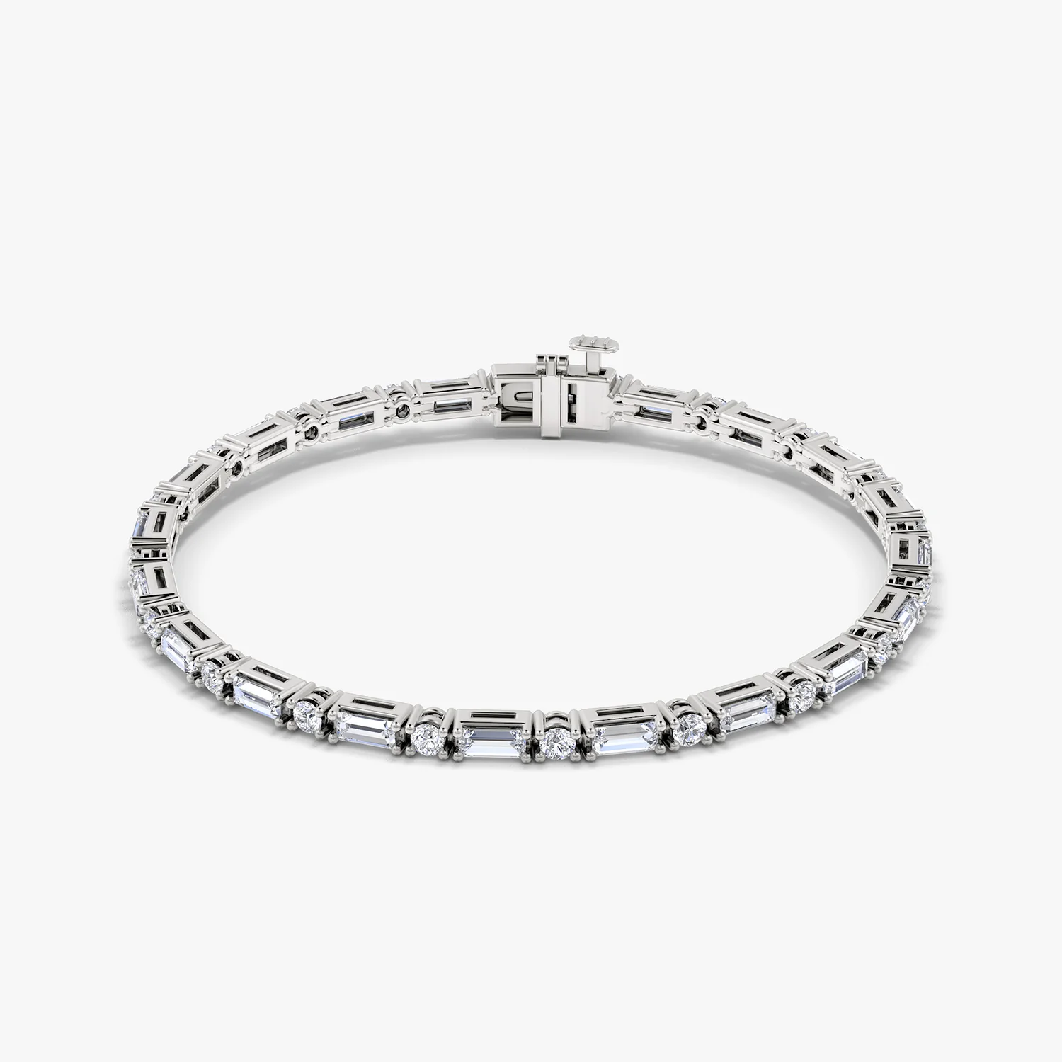 Mixed Diamond Bracelet Baguette and Round Original - Image 2
