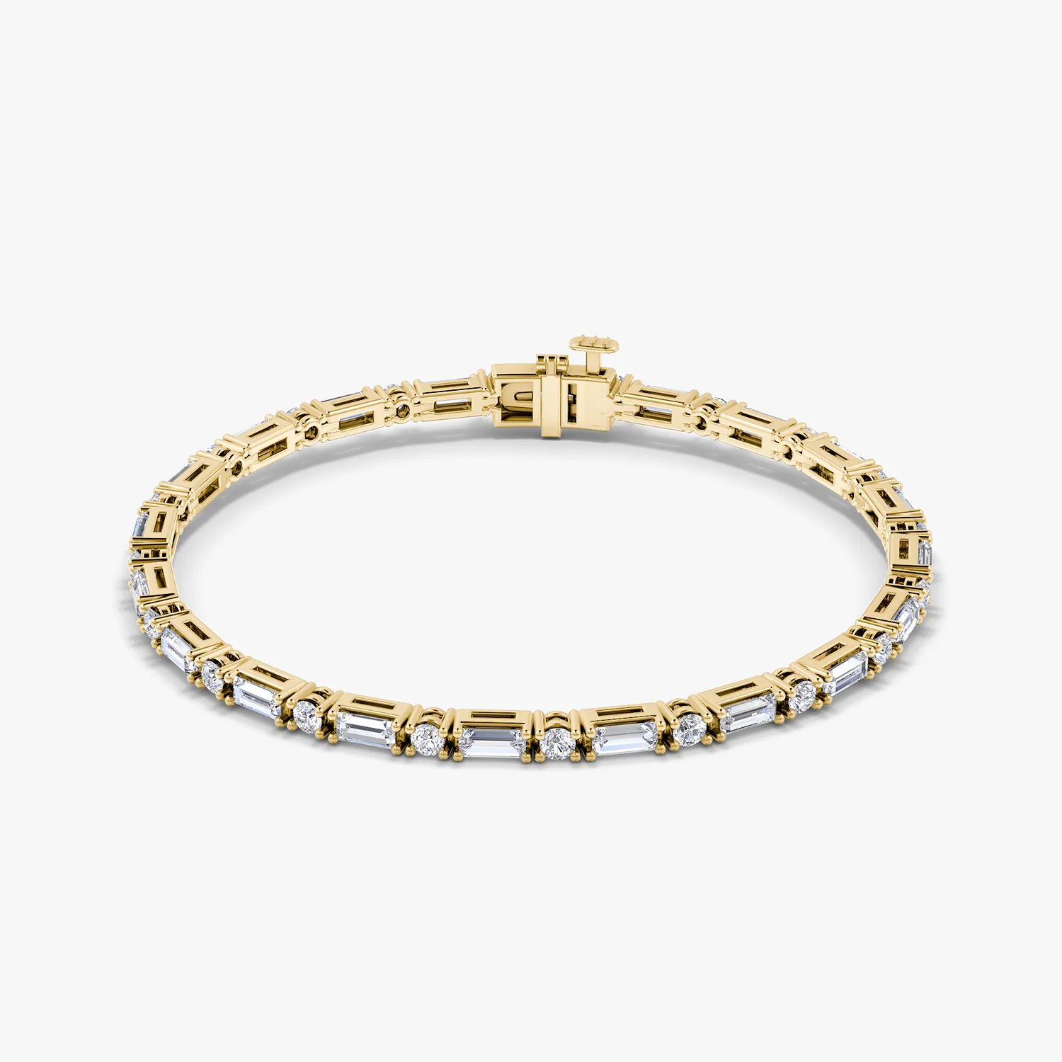 Mixed Diamond Bracelet Baguette and Round Original - Image 3