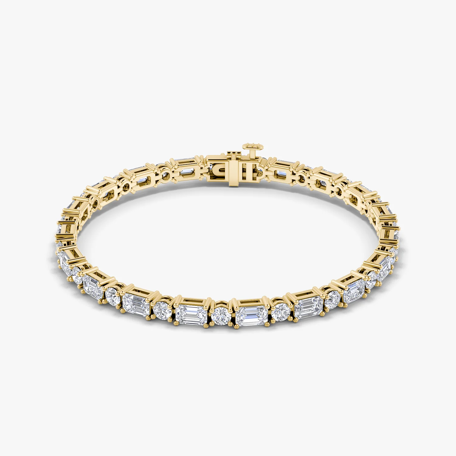 Mixed Diamond Bracelet Emerald and Round Large