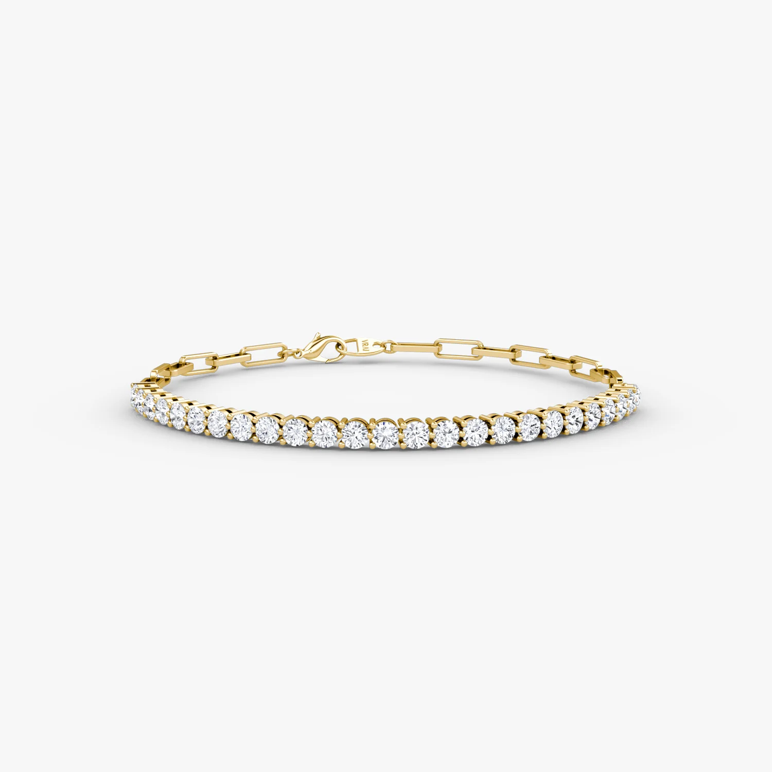 Lab-grown diamond Paperclip Tennis Bracelet Round 2.40ctw