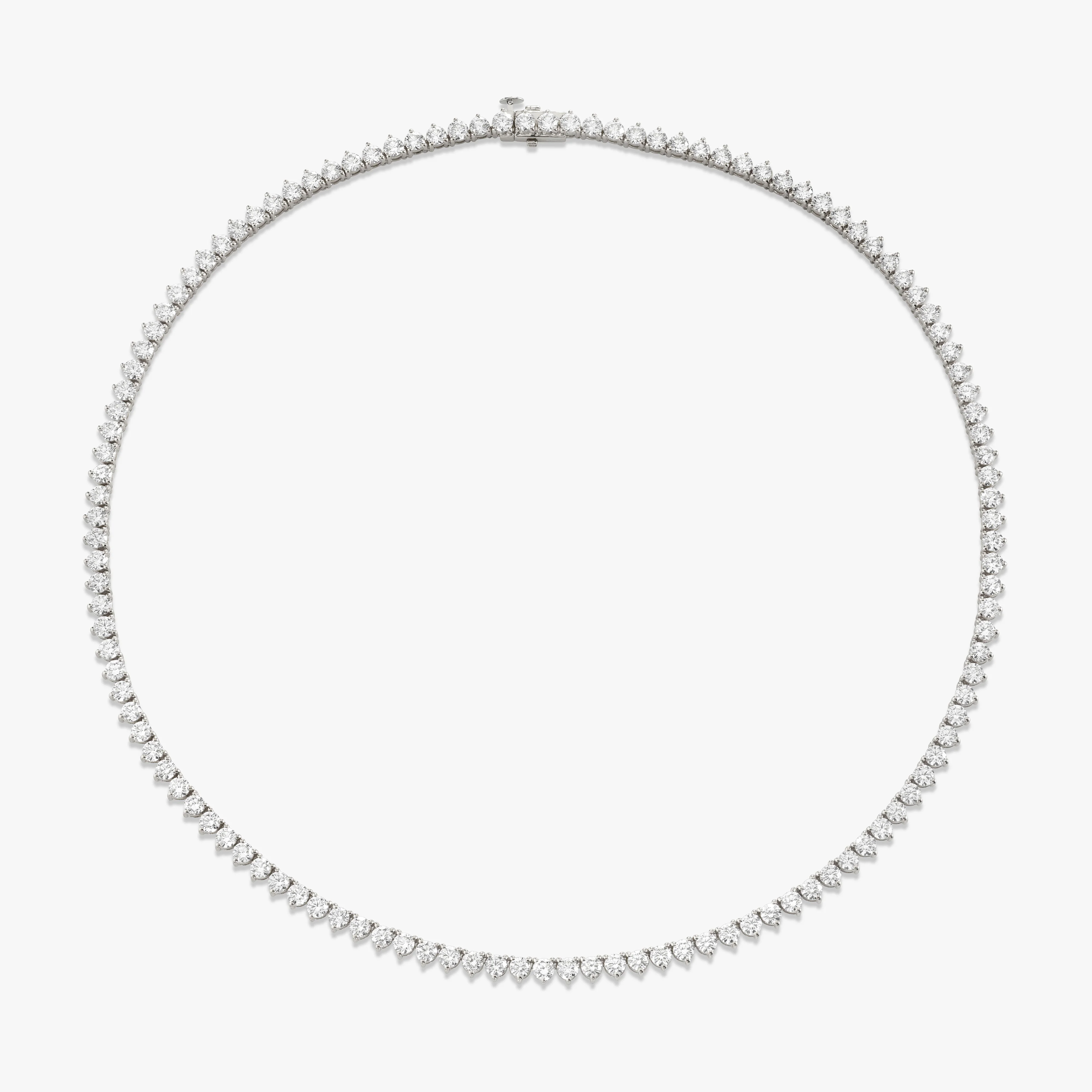 Round Diamond Tennis Necklace -Medium
