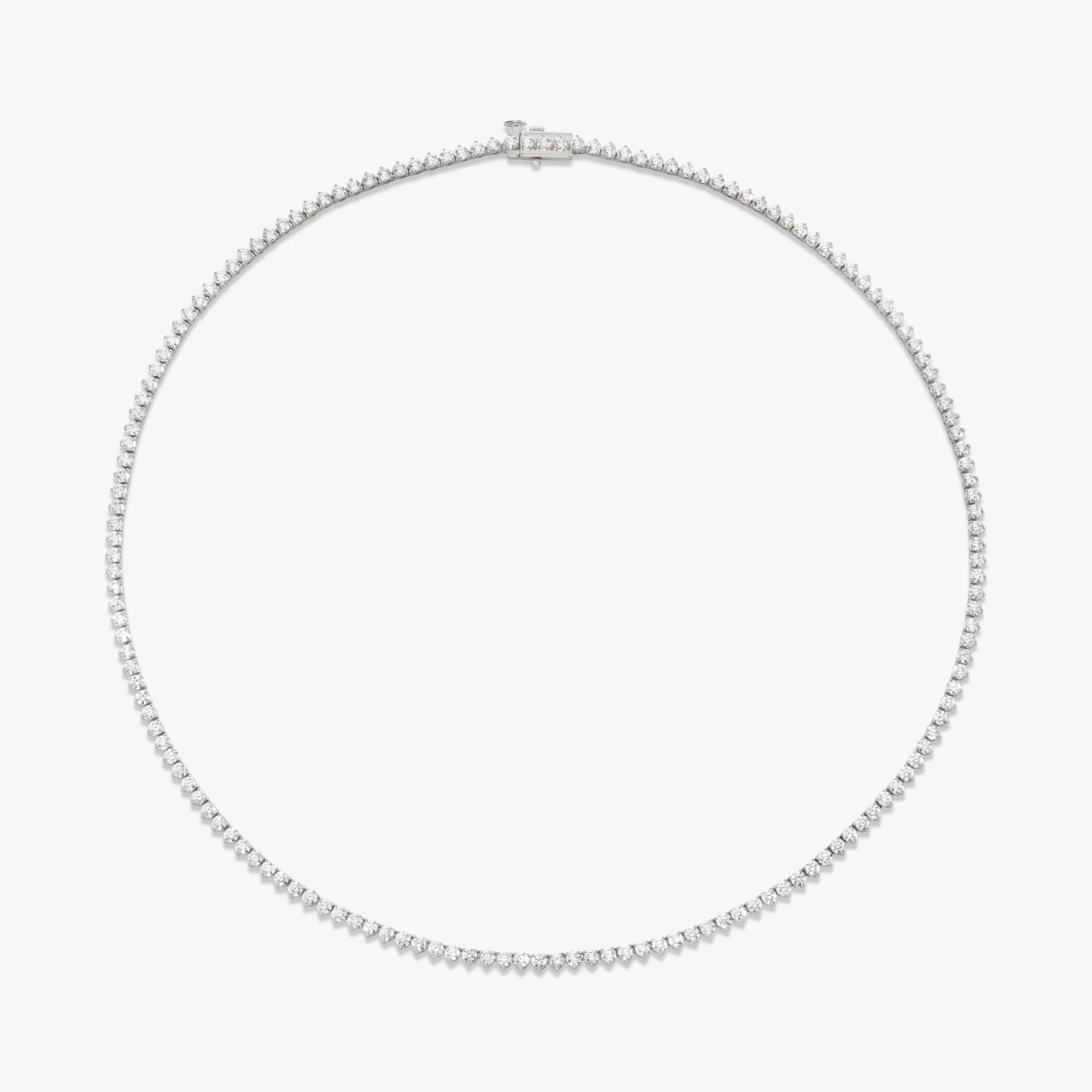 Round Diamond Tennis Necklace - Petite