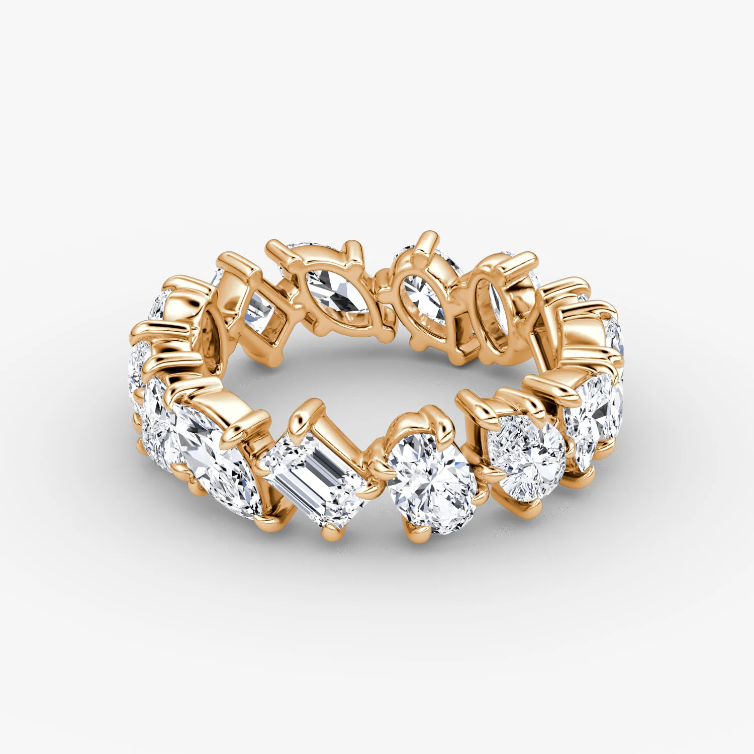 Shooting Star Ring Mix Shapes Eternity Rose Gold