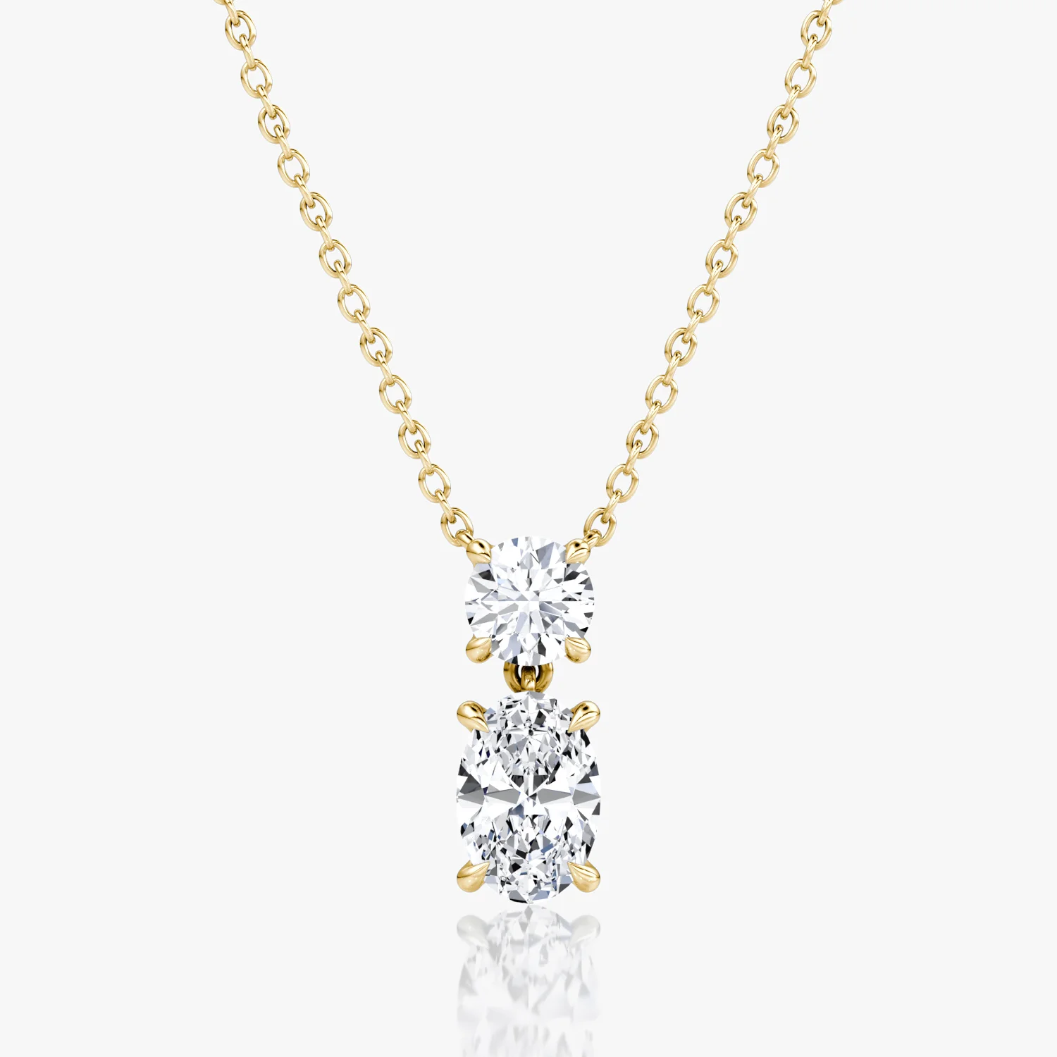 Signature Drop Necklace RD and OV -14K - Image 2