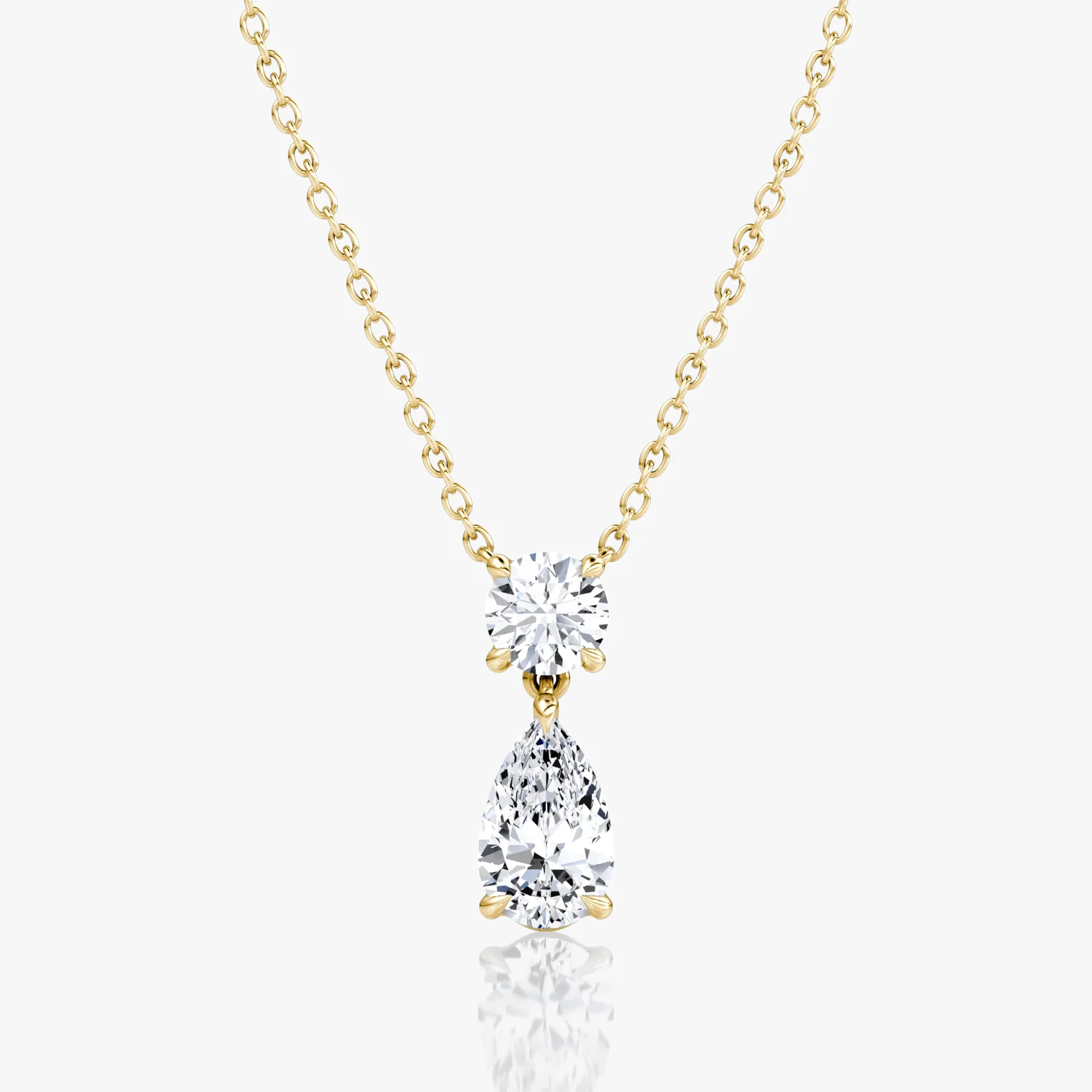 Signature Drop Necklace RD and PS -14K - Image 2