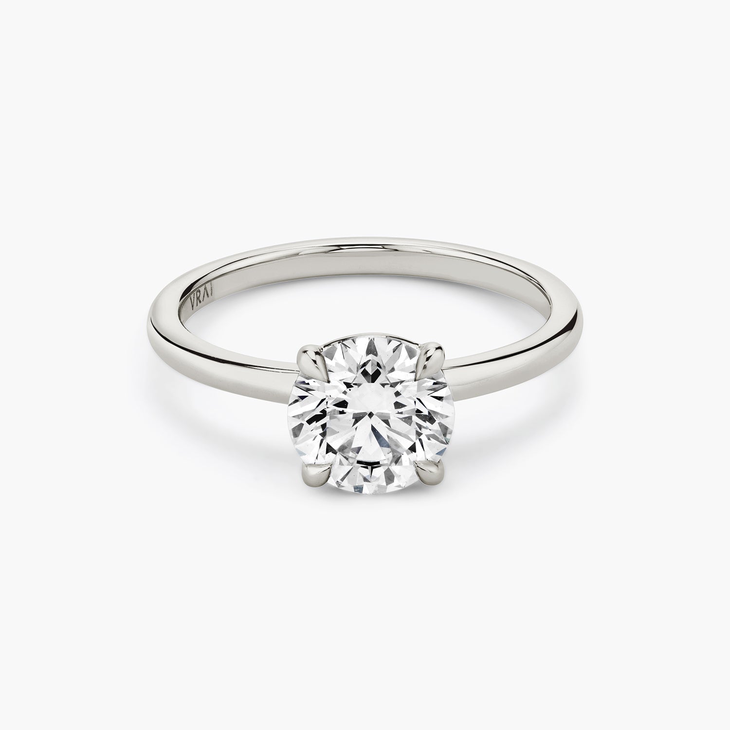 Signature Prong Solitaire Round Brilliant 1.50ct Plain White Gold